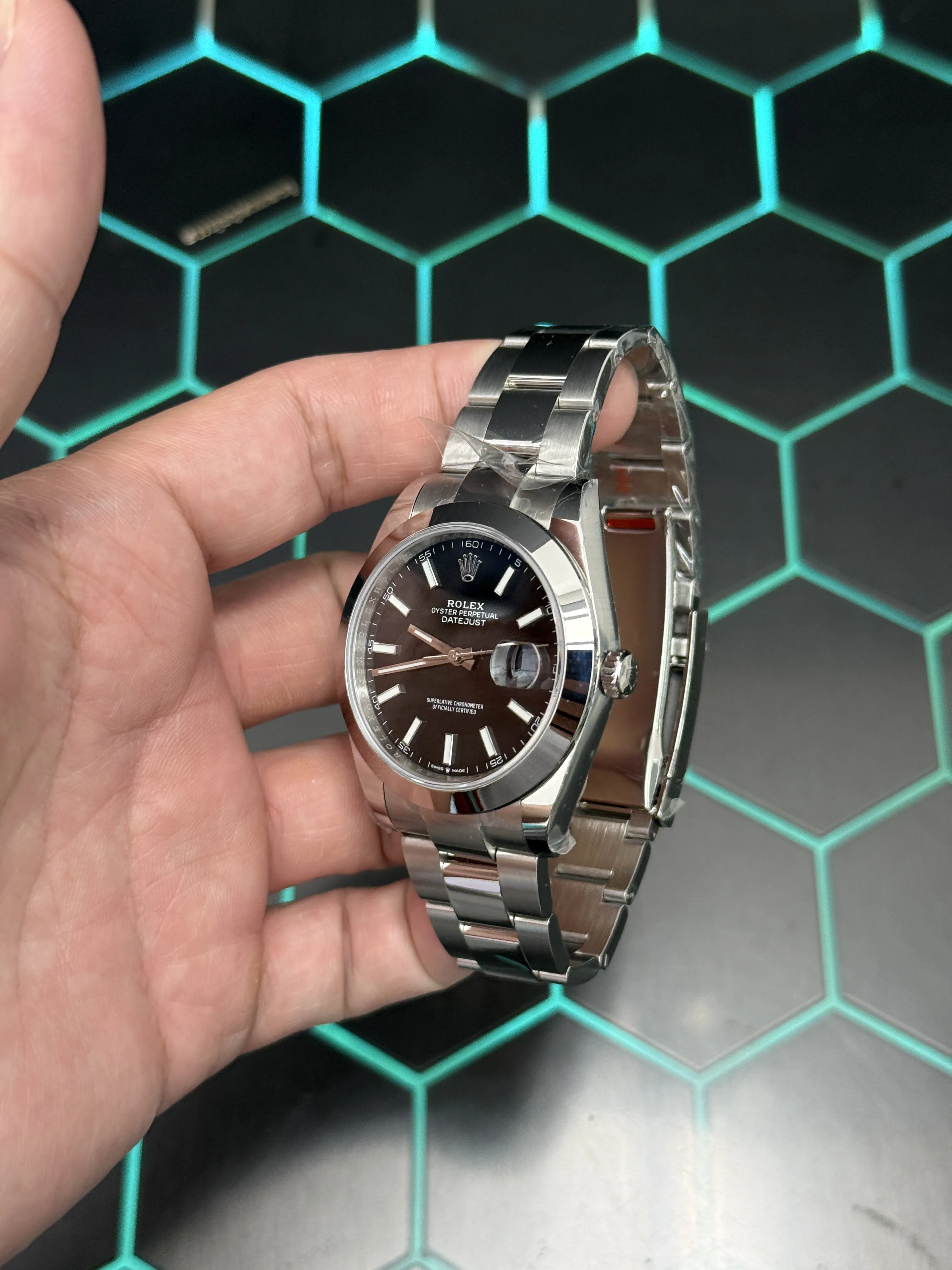 Rolex Datejust-Style Silver Black Dial Oyster Watch D391519513 — view 5
