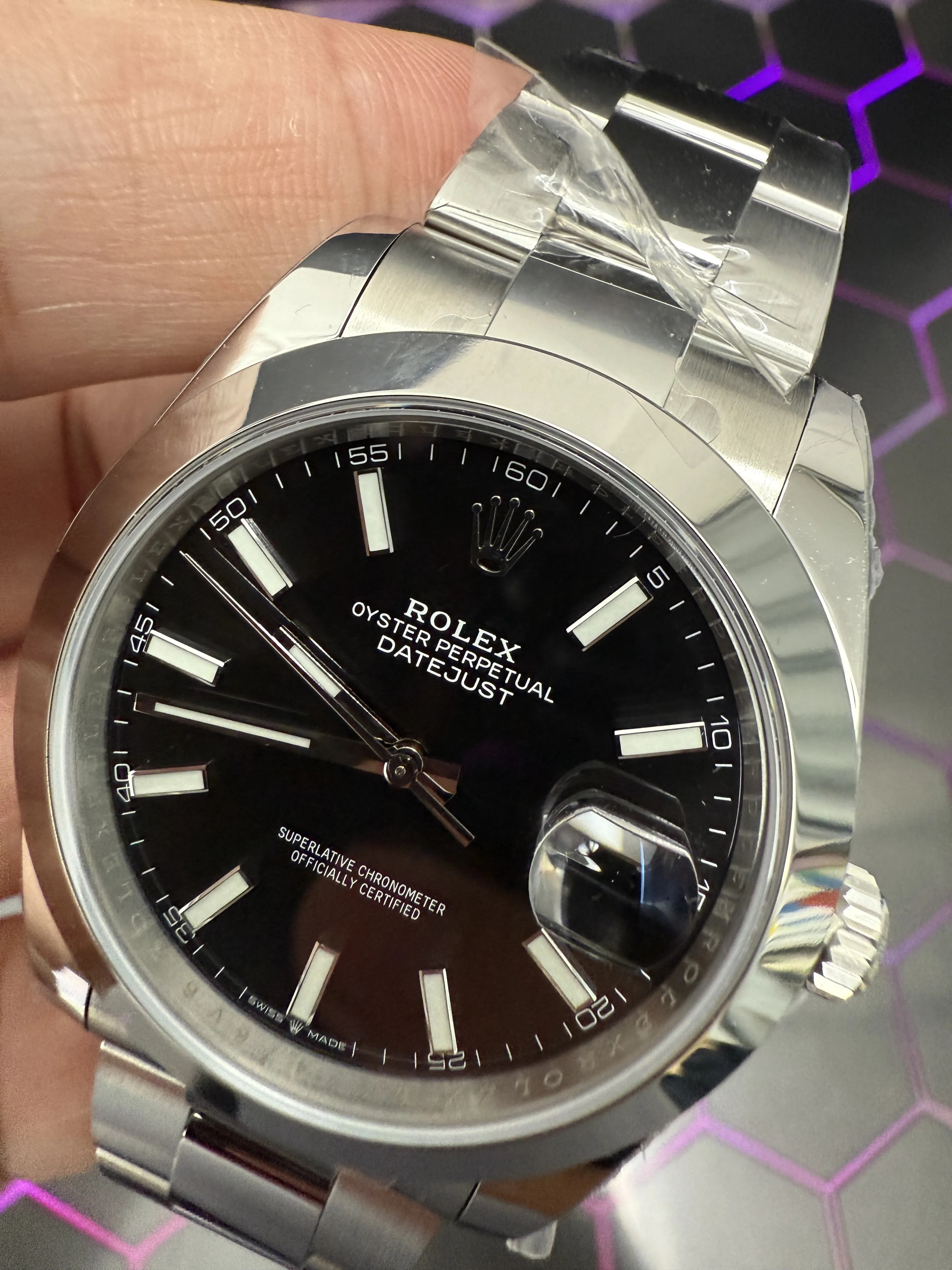 Rolex Datejust-Style Silver Black Dial Oyster Watch D391519513 — view 10