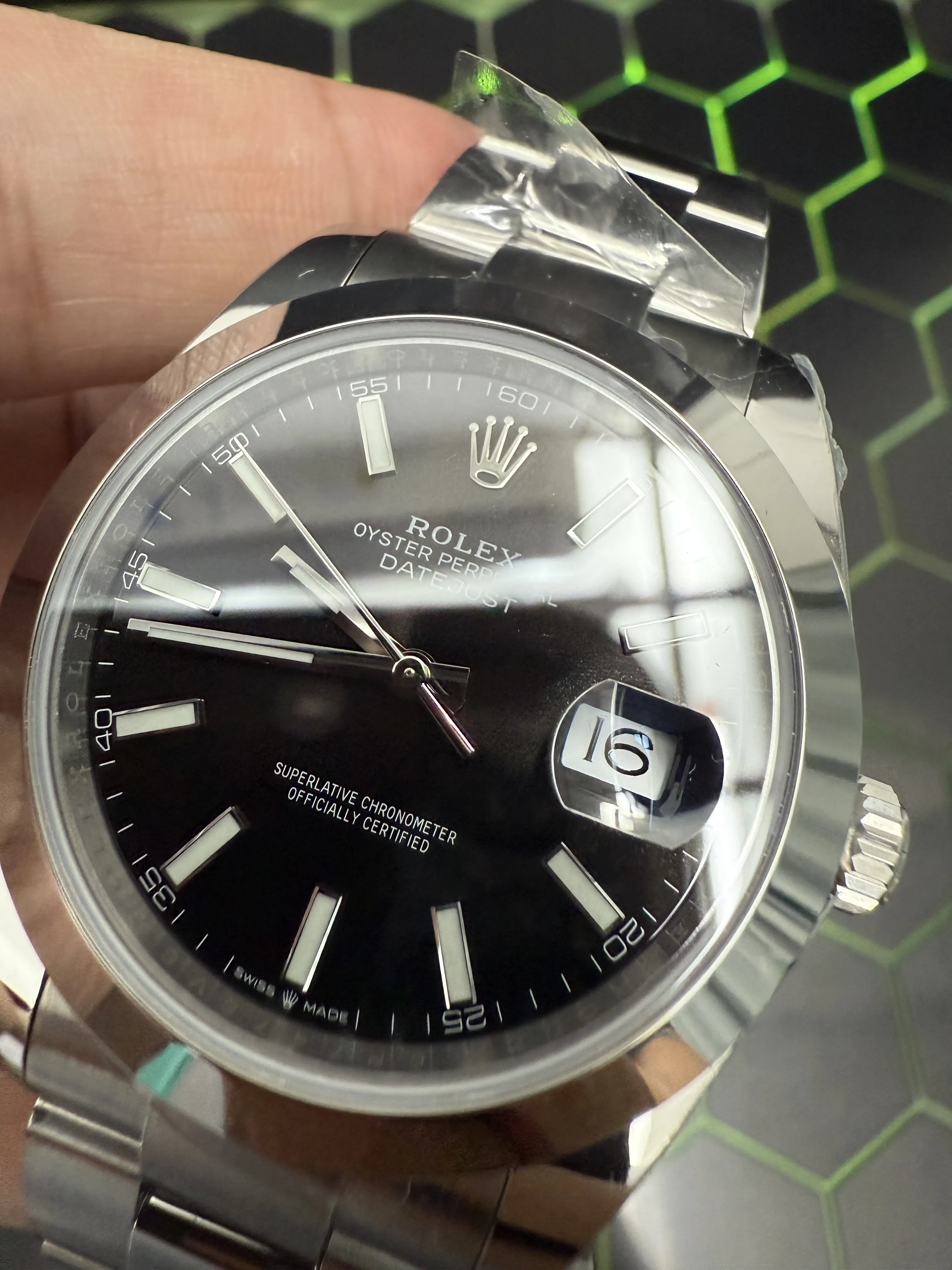 Rolex Datejust-Style Silver Black Dial Oyster Watch D391519513 — view 11