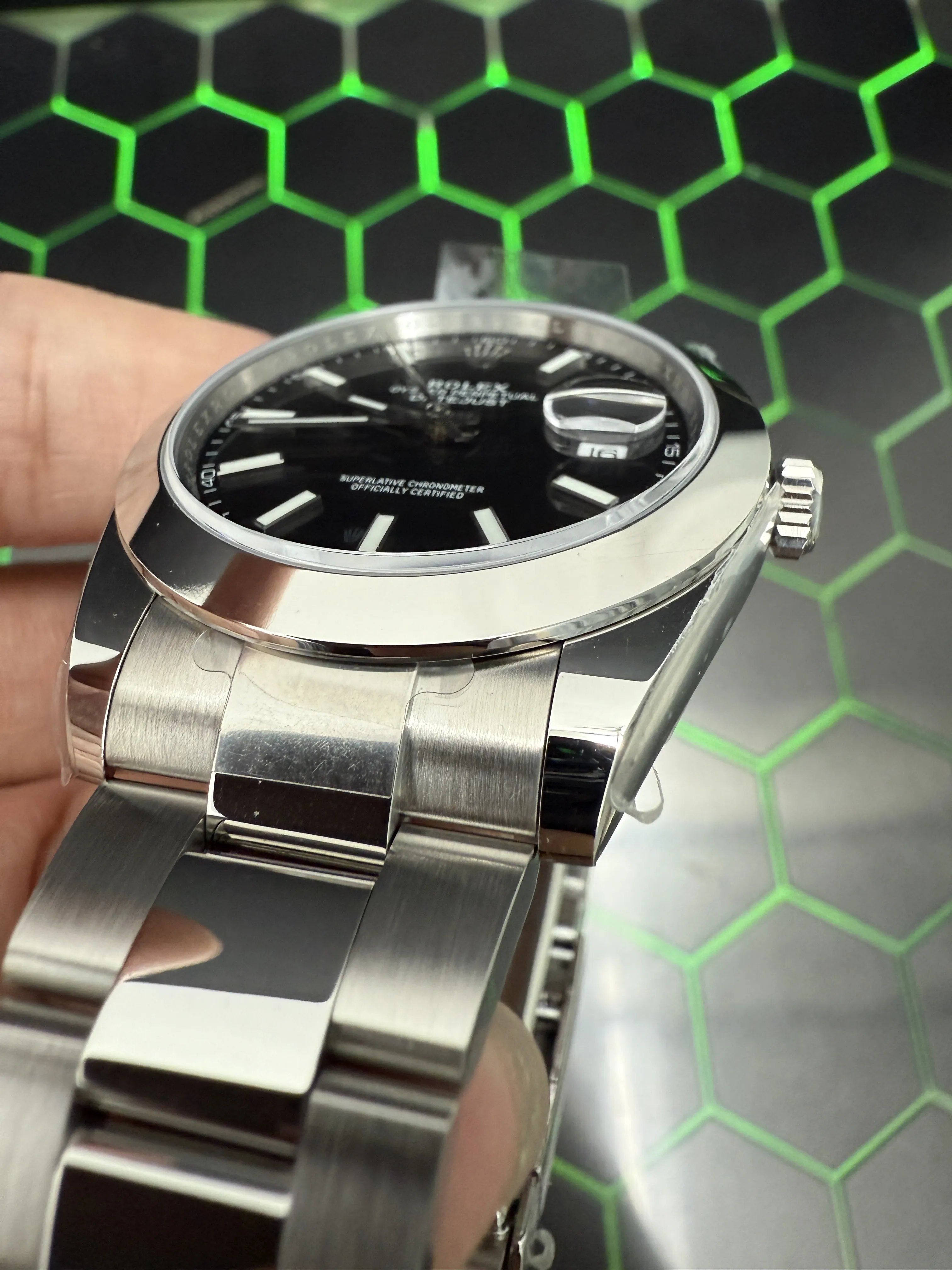 Rolex Datejust-Style Silver Black Dial Oyster Watch D391519513 — view 12