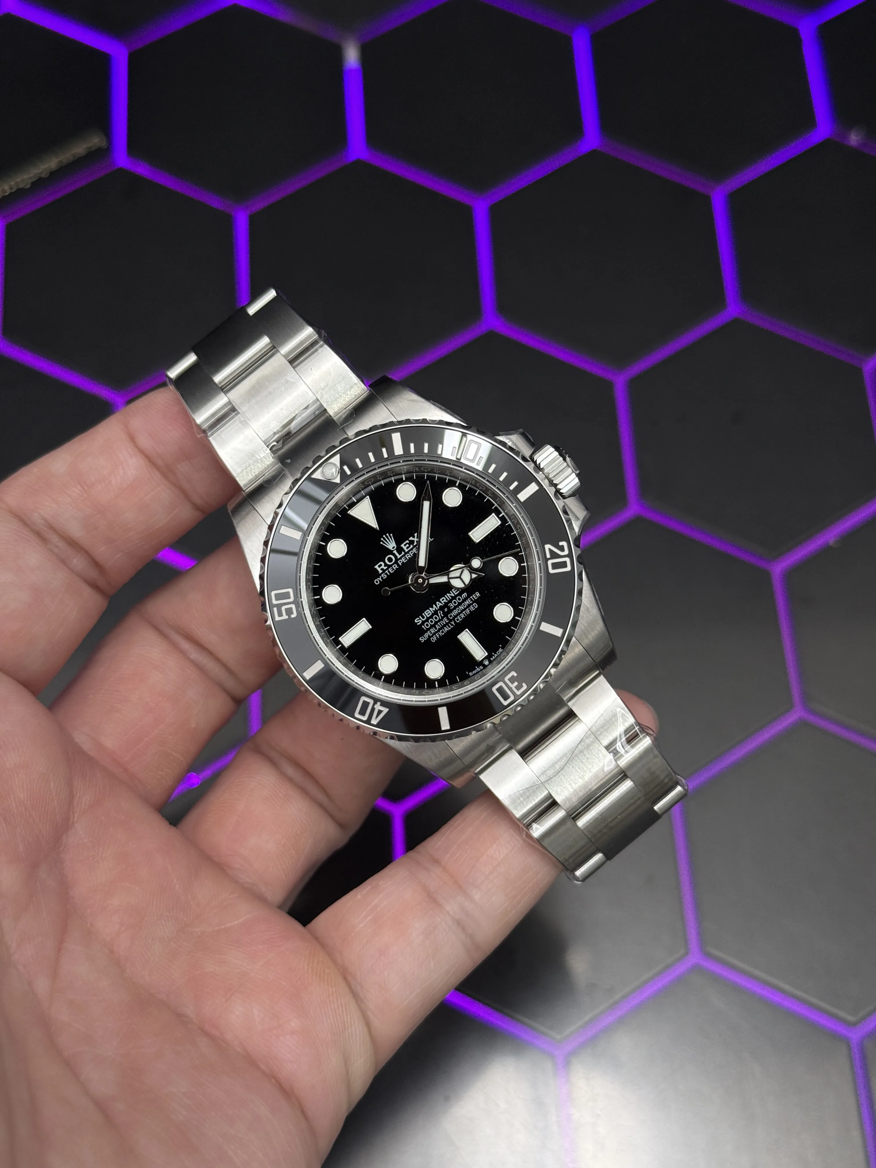Rolex Submariner-Style Silver Black No-Date Dive Watch D459019514 — view 2