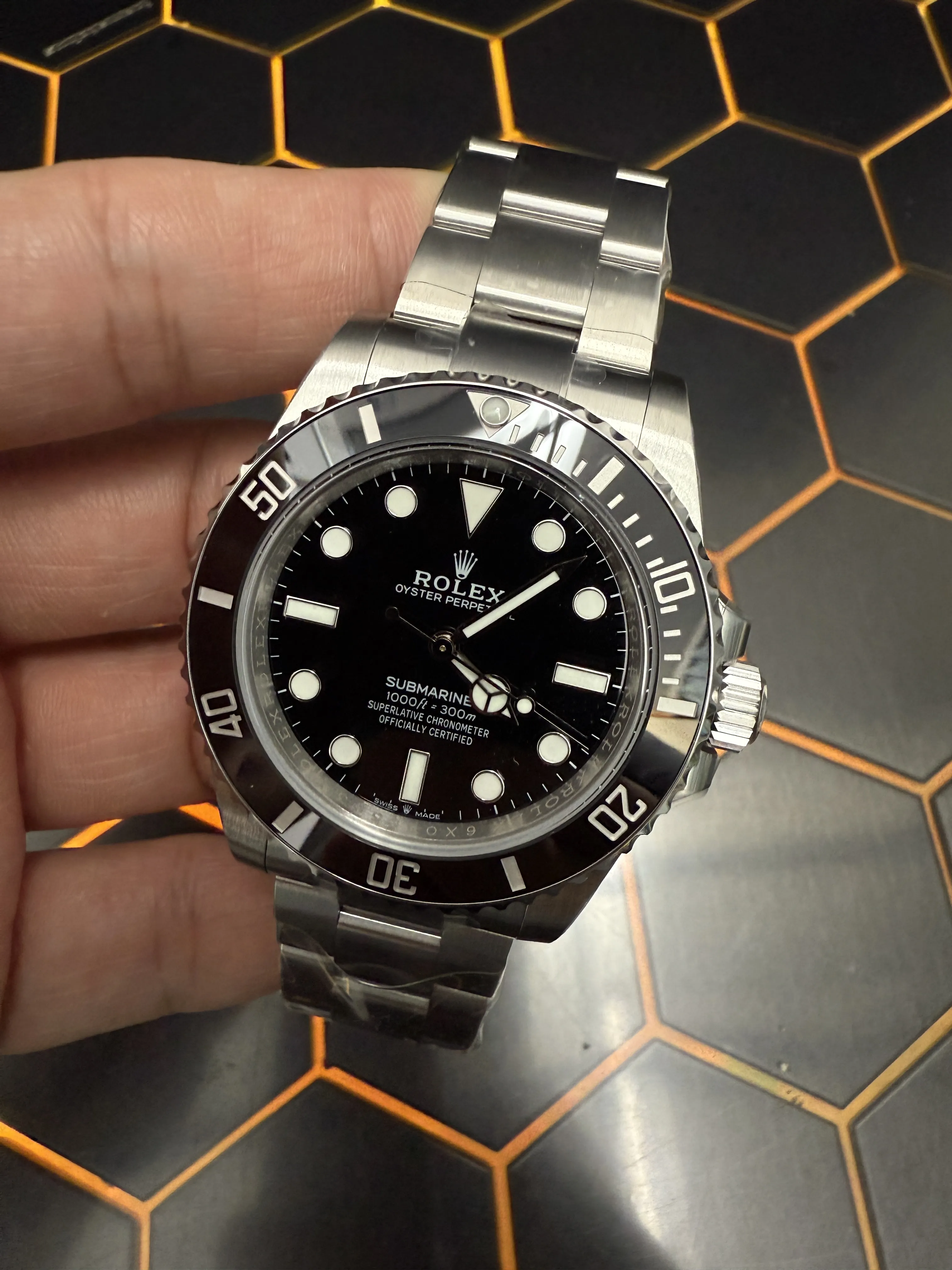 Rolex Submariner-Style Silver Black No-Date Dive Watch D459019514 — view 11