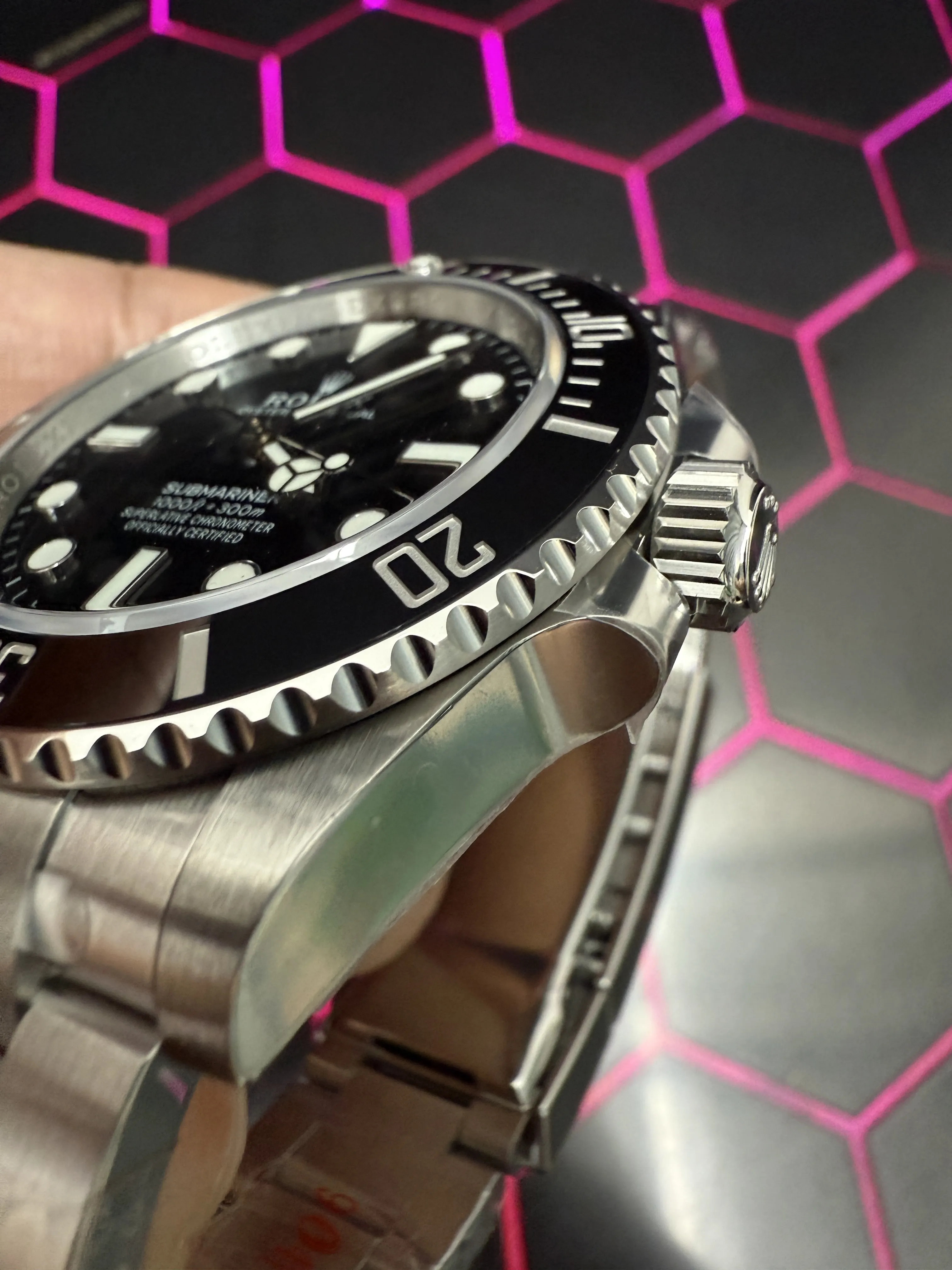 Rolex Submariner-Style Silver Black No-Date Dive Watch D459019514 — view 14