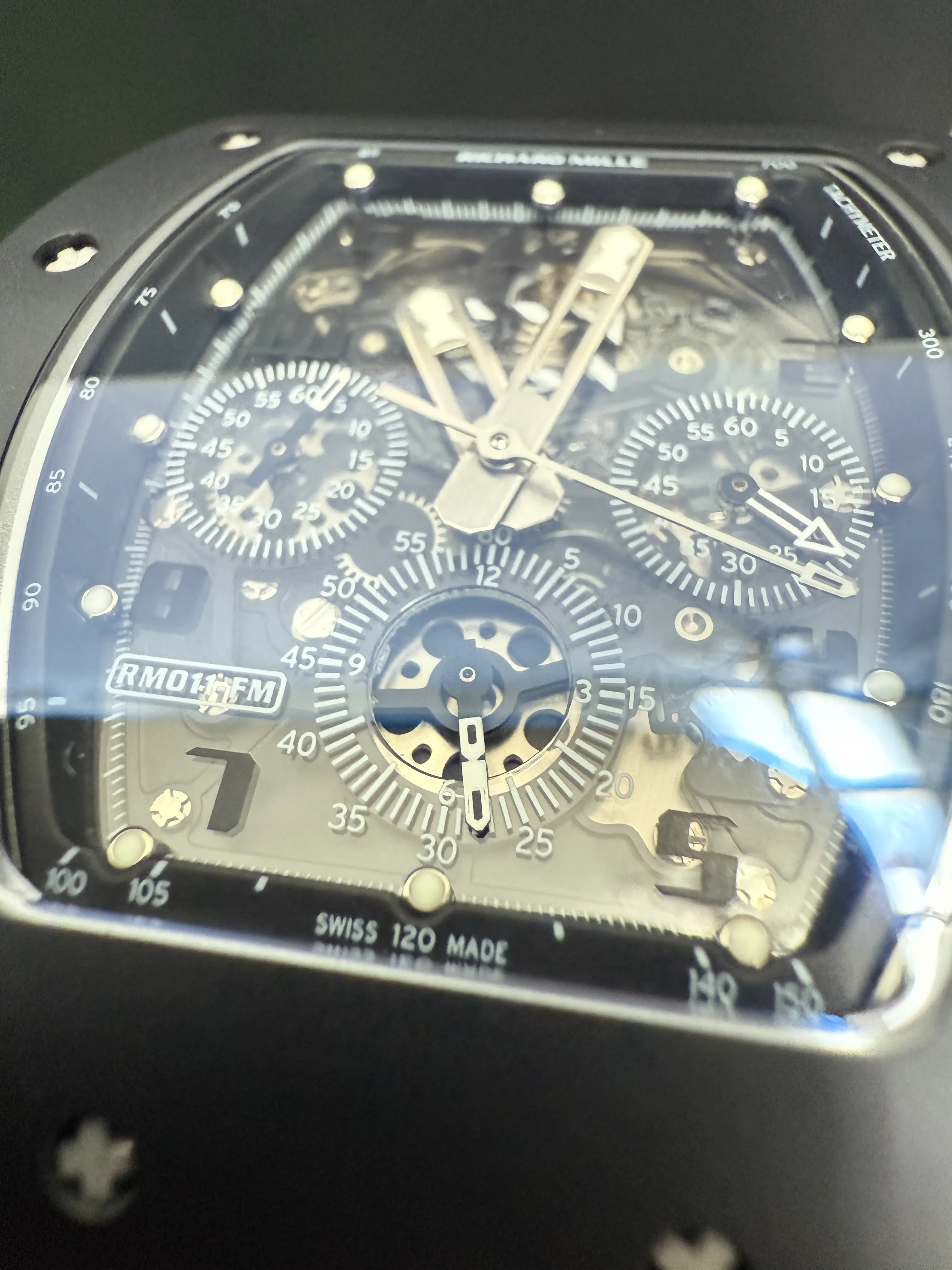 Richard Mille RM 011-Style Black Openworked Chronograph Watch D540019517 — view 9