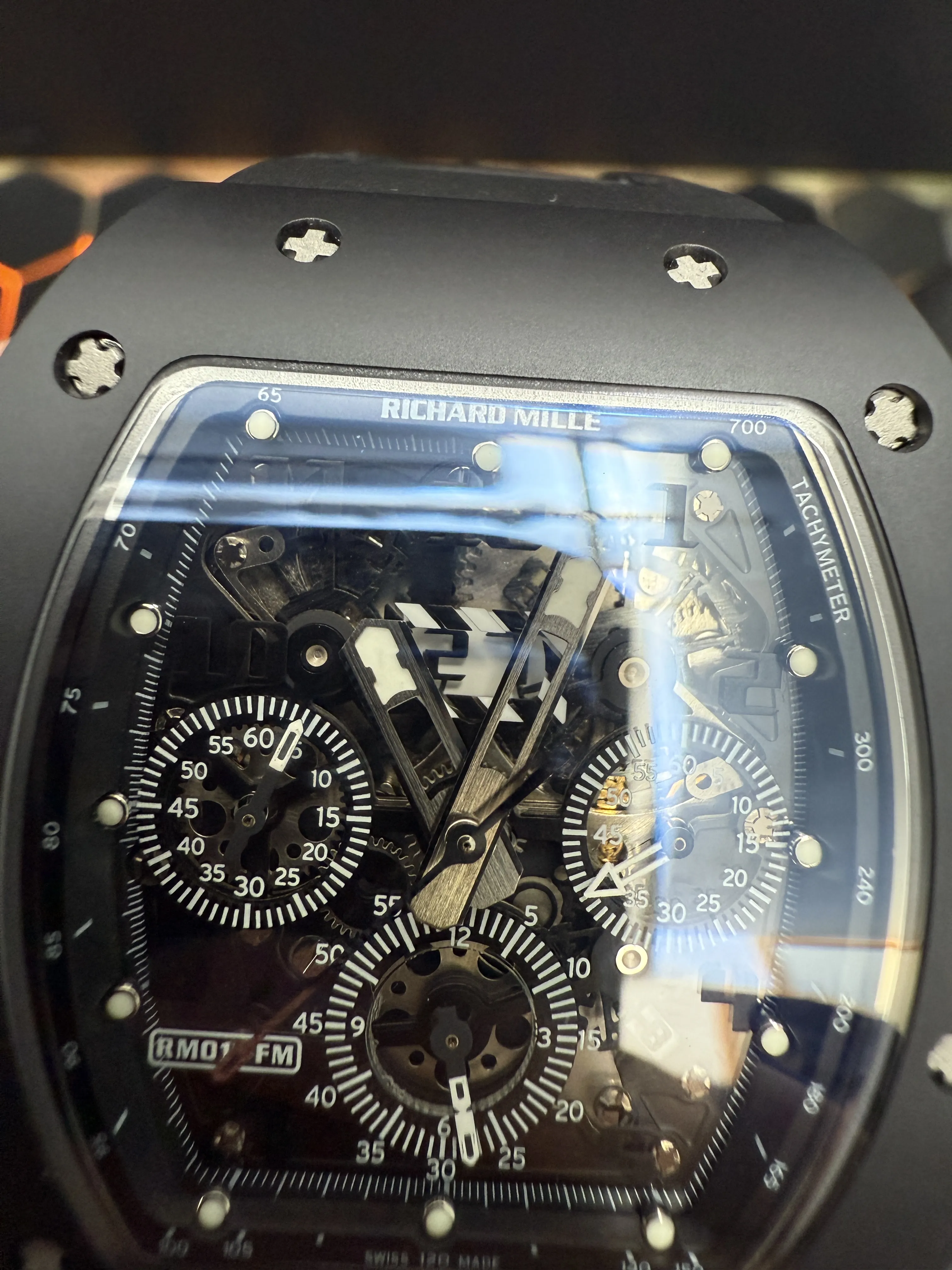 Richard Mille RM 011-Style Black Openworked Chronograph Watch D540019517 — view 10