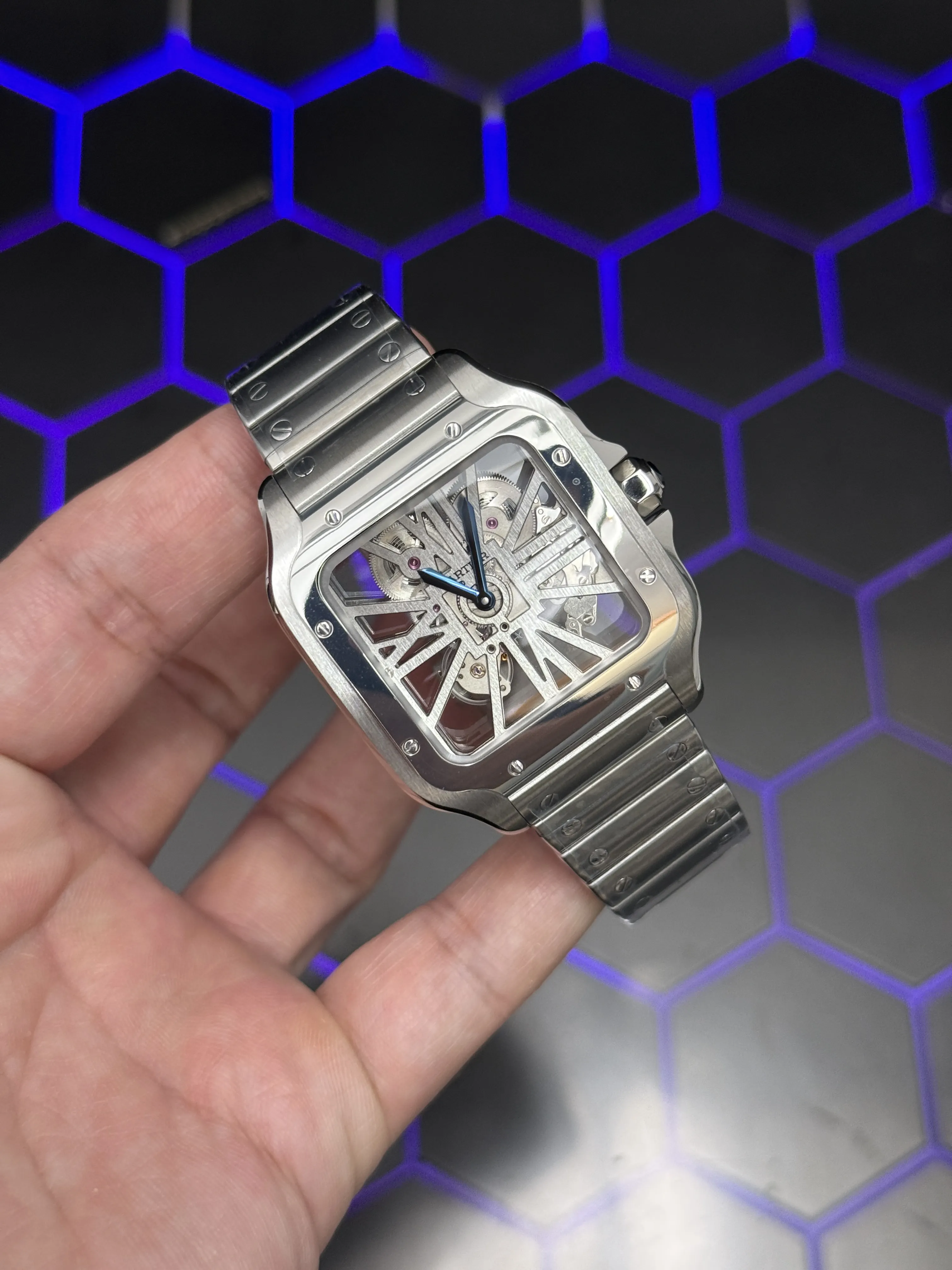 Cartier Santos-Style Silver Openworked Watch D506319518 — view 2