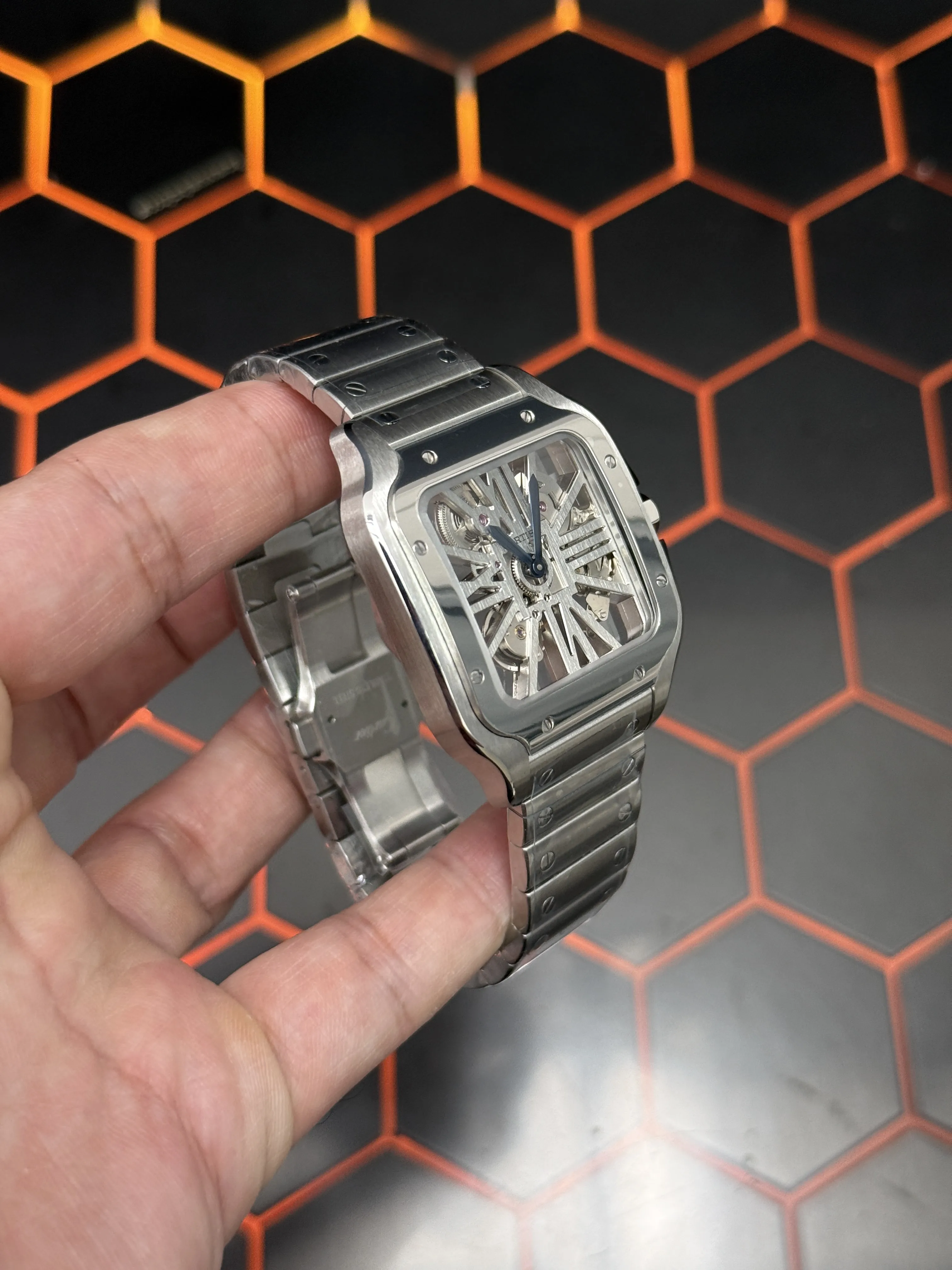 Cartier Santos-Style Silver Openworked Watch D506319518 — view 3