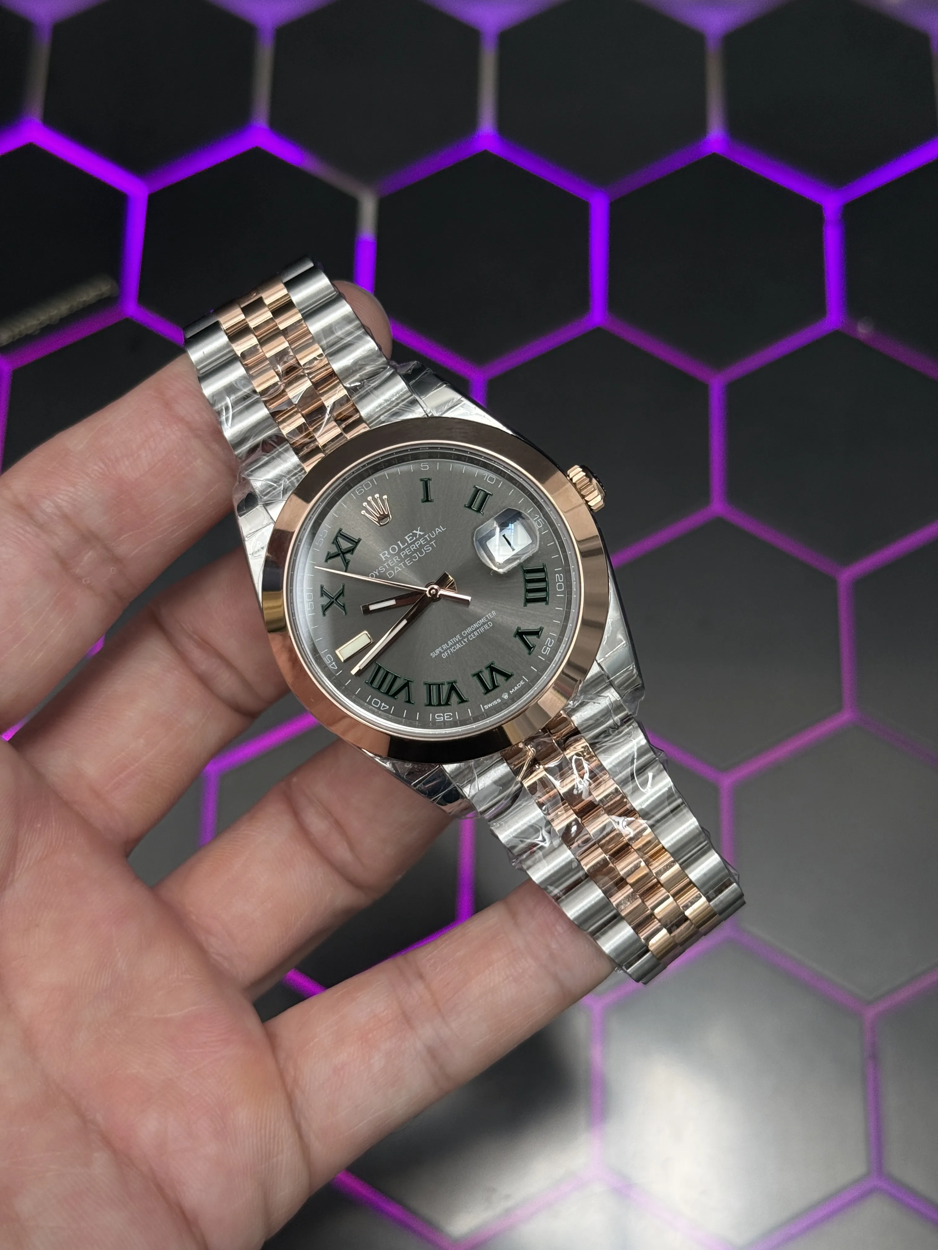 Rolex Datejust-Style Two-Tone Sage Roman Dial Watch D391519520 — view 2