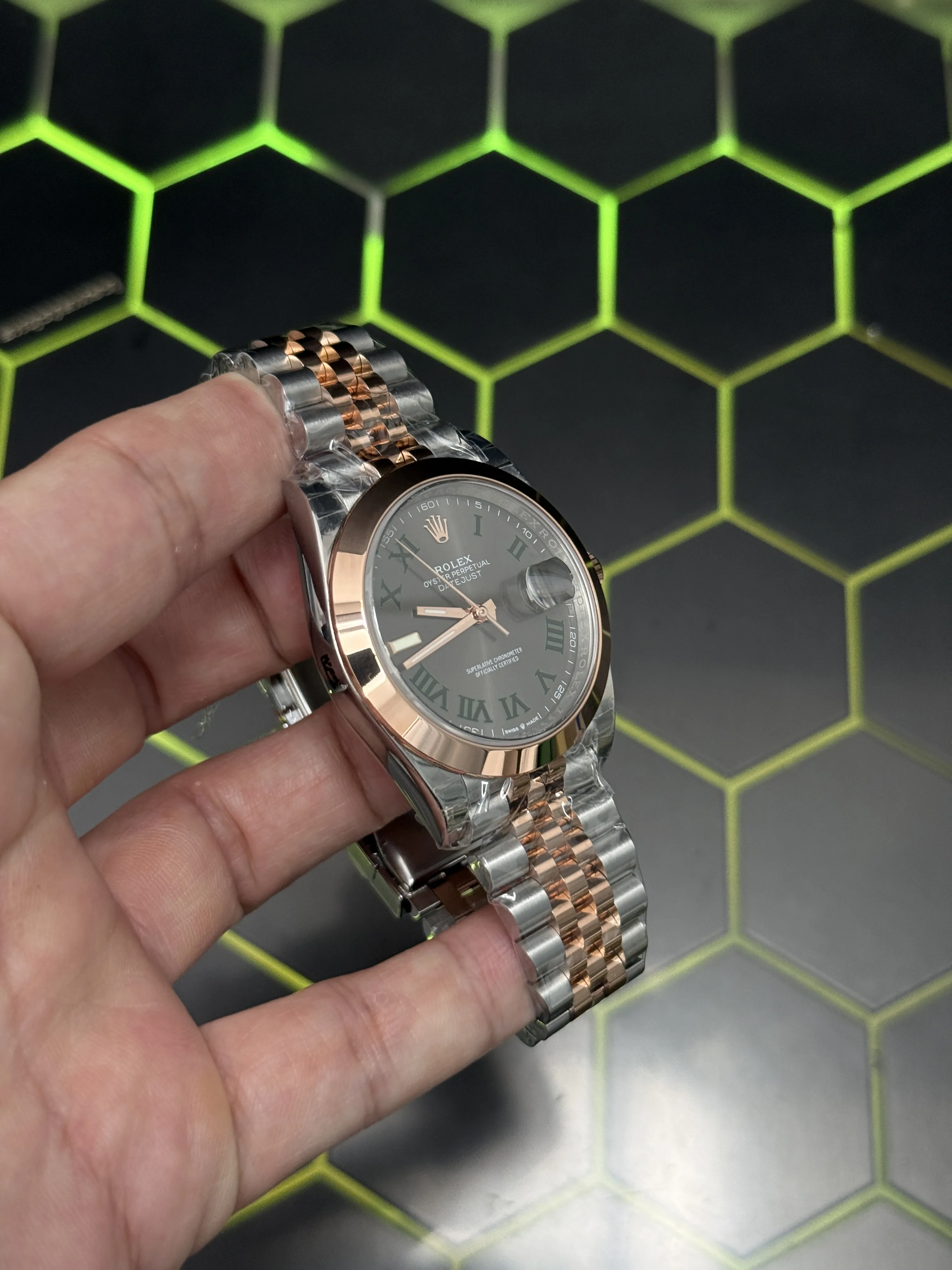 Rolex Datejust-Style Two-Tone Sage Roman Dial Watch D391519520 — view 3