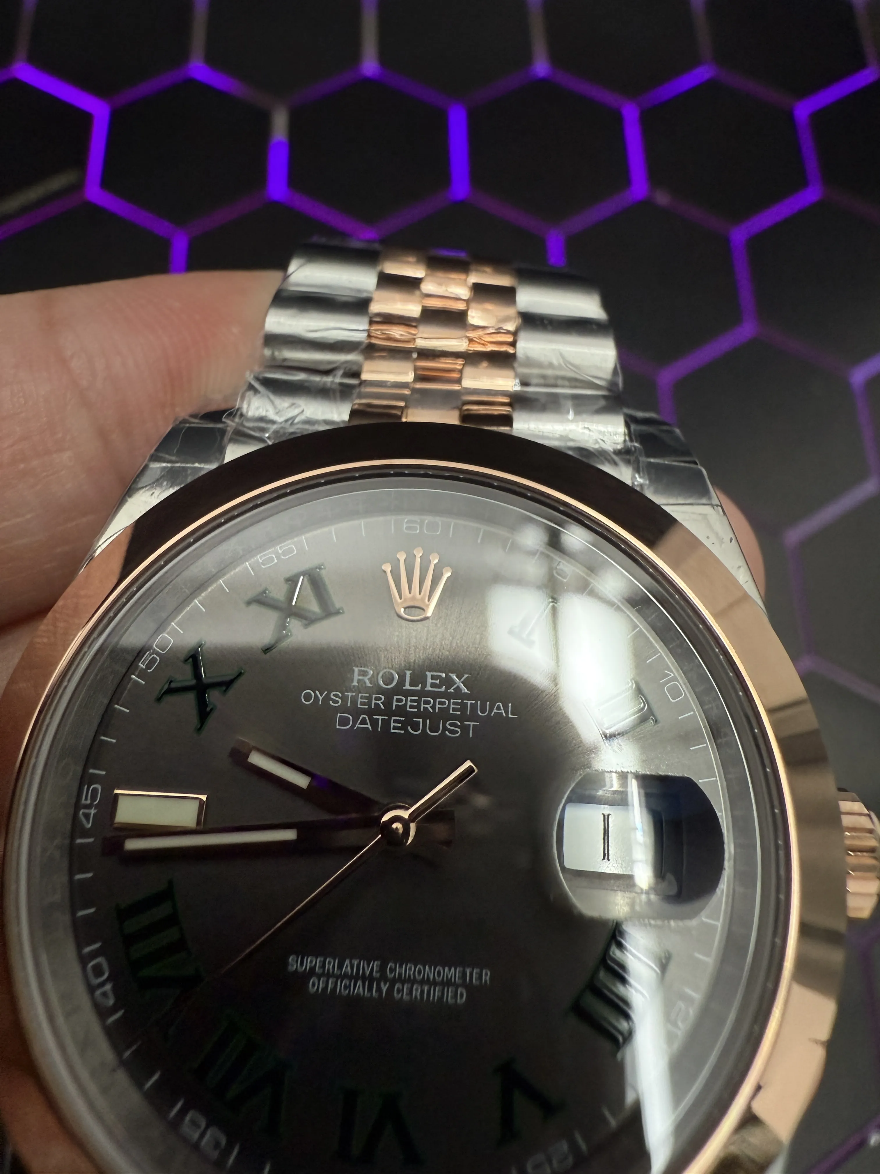 Rolex Datejust-Style Two-Tone Sage Roman Dial Watch D391519520 — view 9