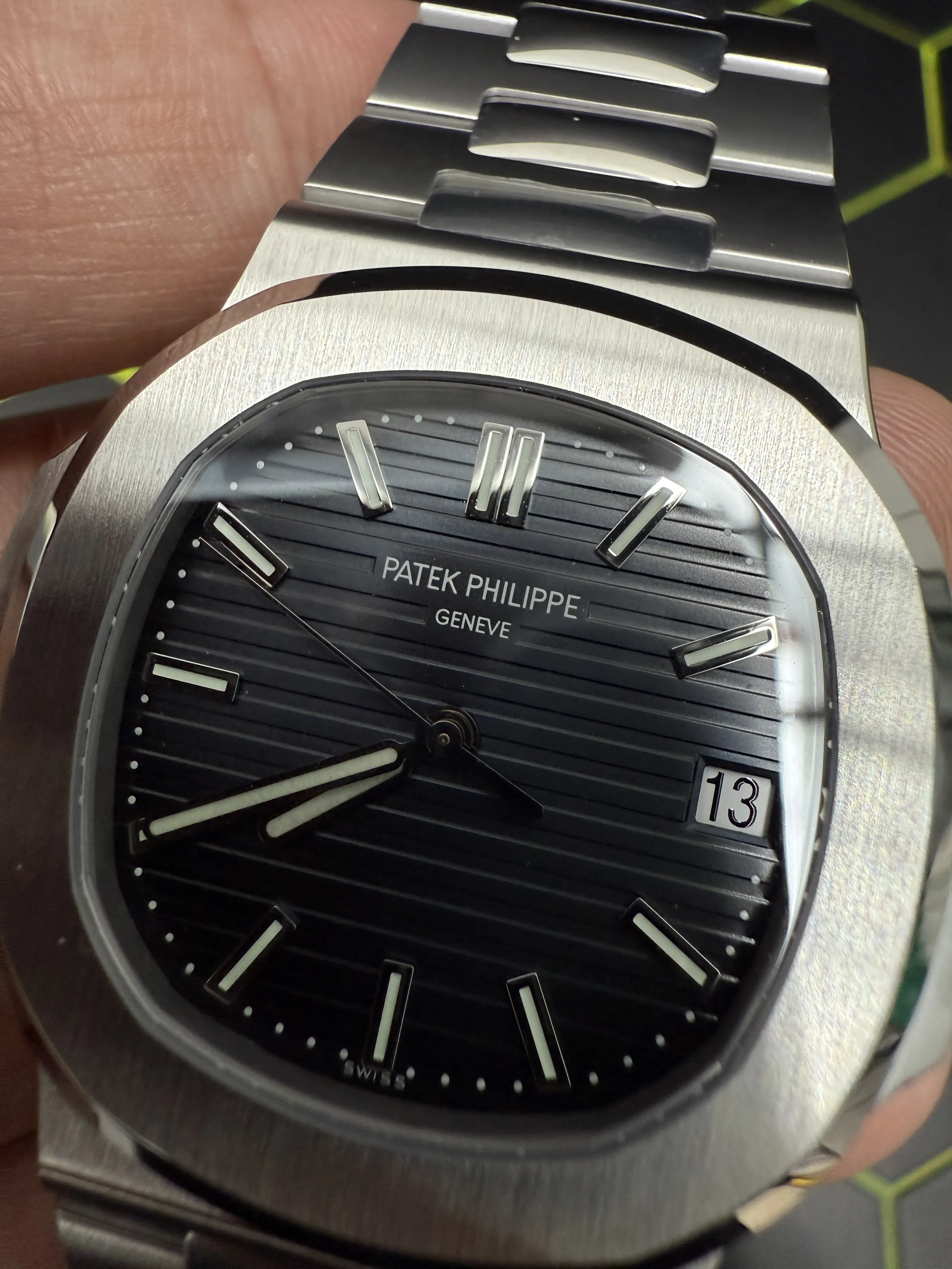 Patek Philippe Nautilus-Style Silver Blue-Grey Dial Watch D391519522 — view 9