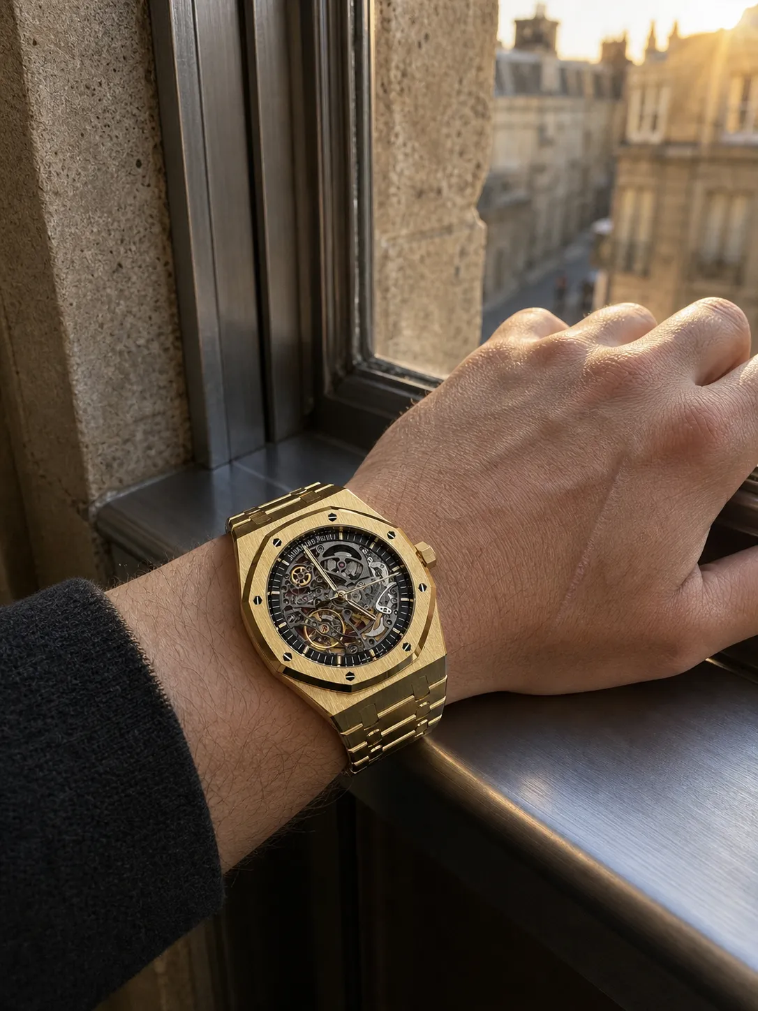 Audemars Piguet Royal Oak-Style Yellow-Gold-Tone Openworked-Look Watch D499519524