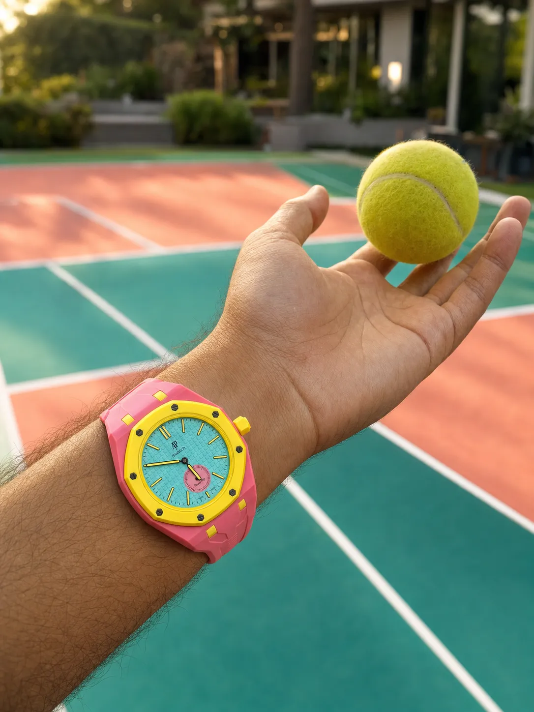 Audemars Piguet Royal Oak-Style Coral Yellow Turquoise Small Seconds Watch D202519526