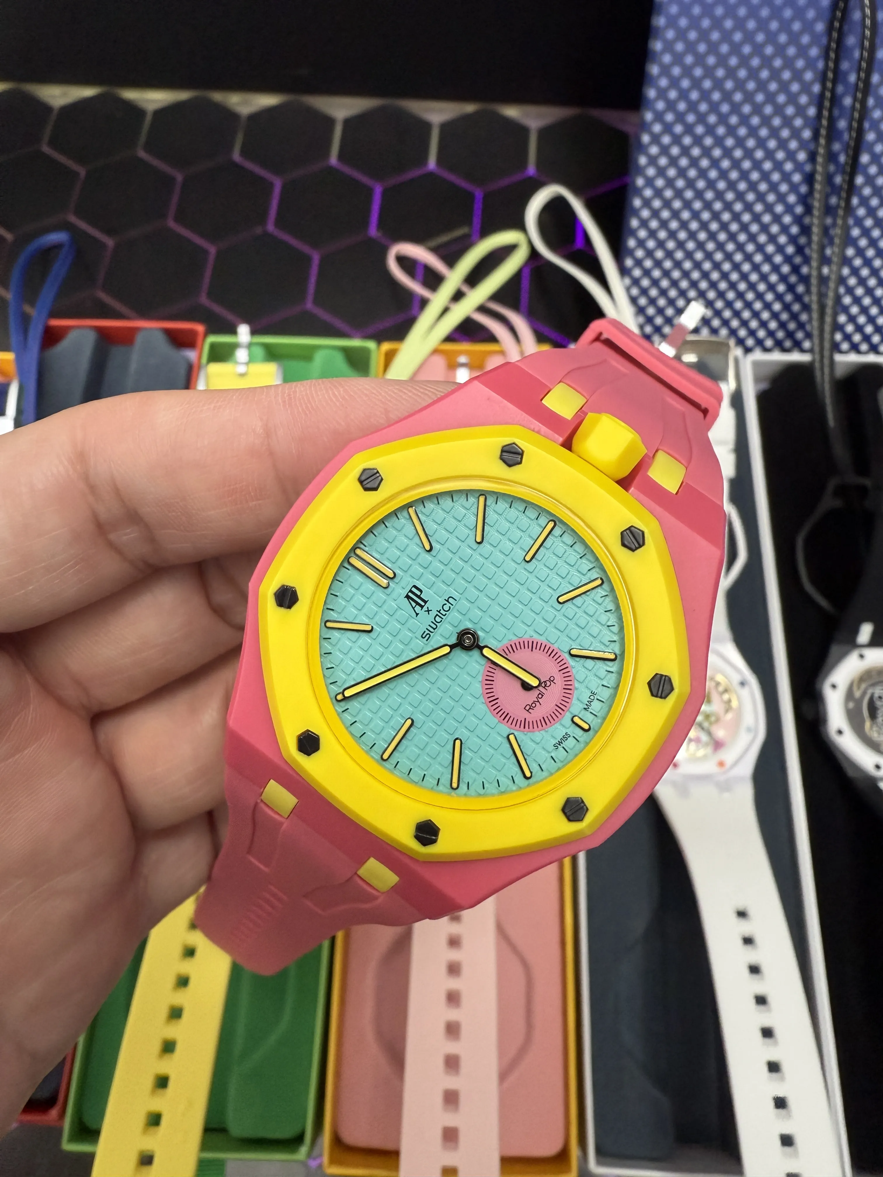 Audemars Piguet Royal Oak-Style Coral Yellow Turquoise Small Seconds Watch D202519526 — view 2