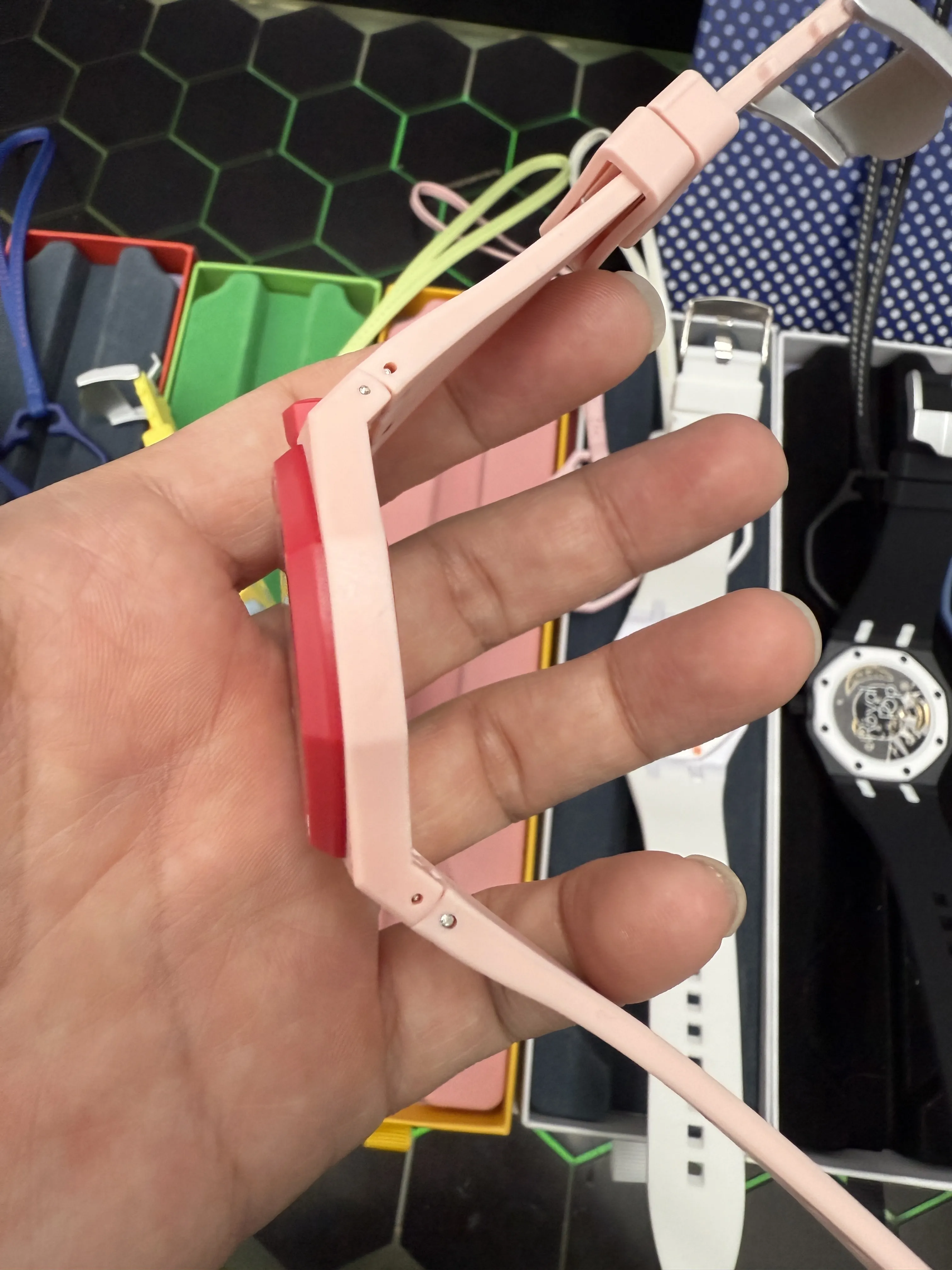 Audemars Piguet Royal Oak-Style Pink Red Accent Strap Watch D202519529 — view 3
