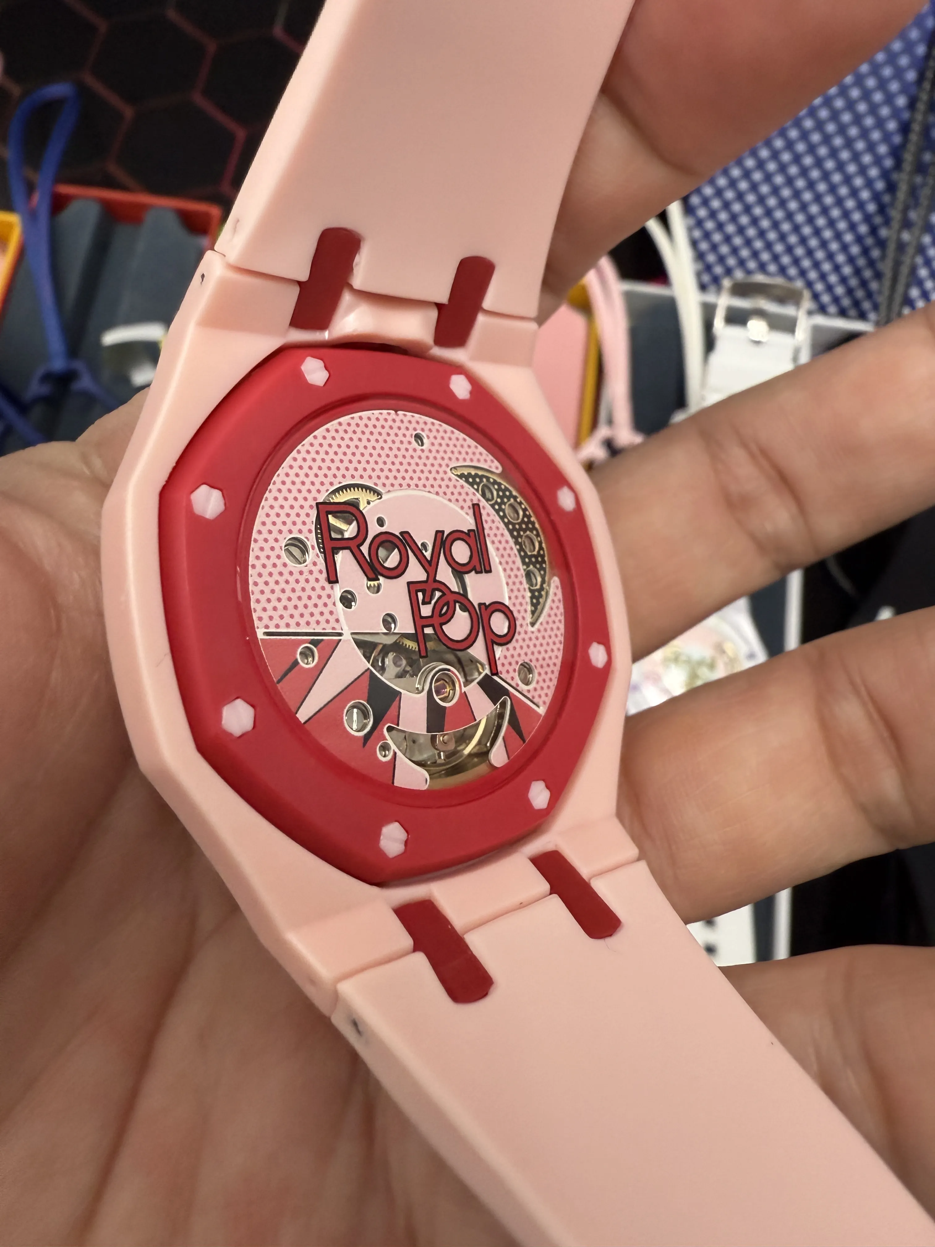Audemars Piguet Royal Oak-Style Pink Red Accent Strap Watch D202519529 — view 4
