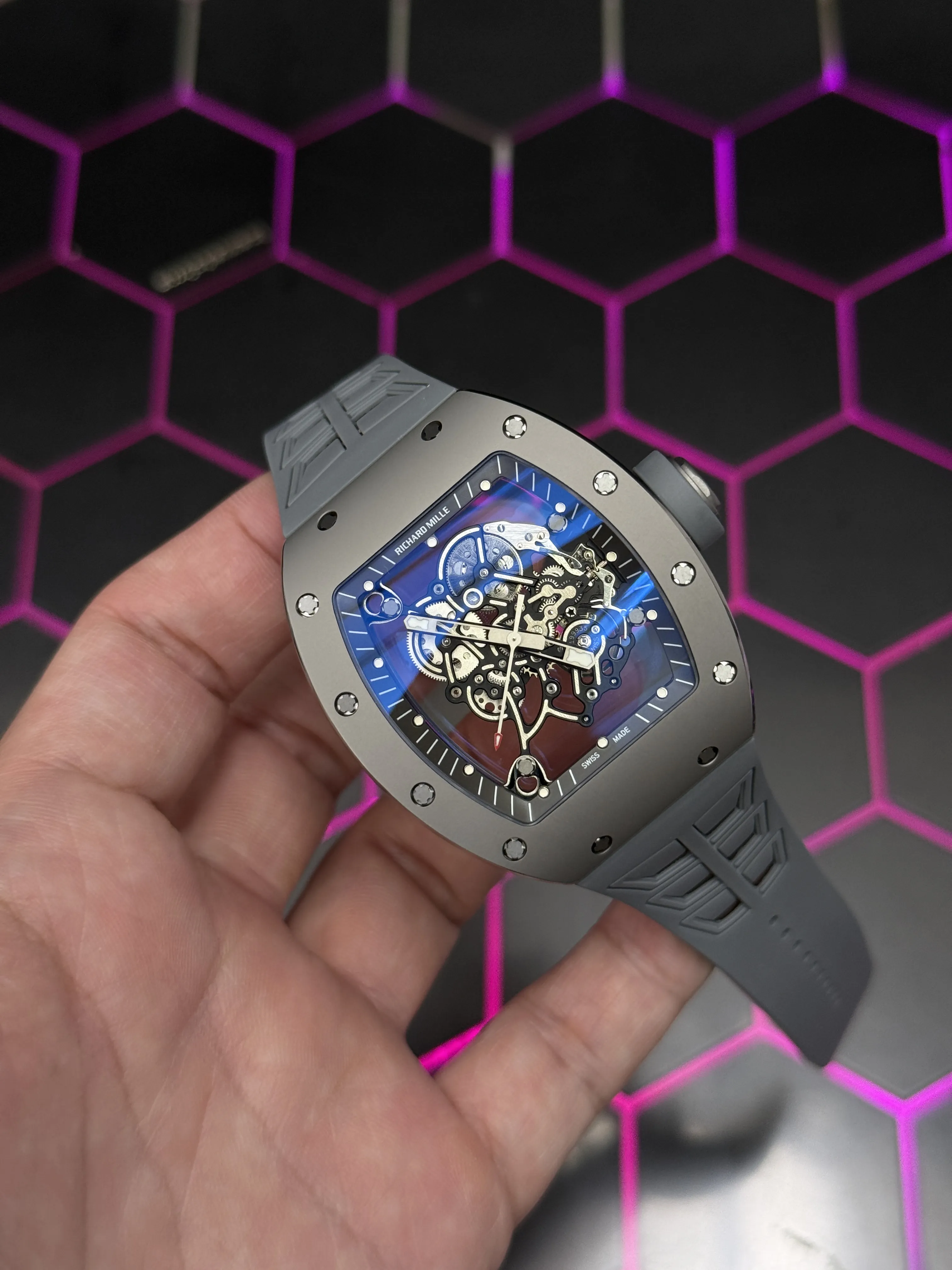 Richard Mille RM 055-Style Grey Openworked Dial Watch D641319533 — view 2