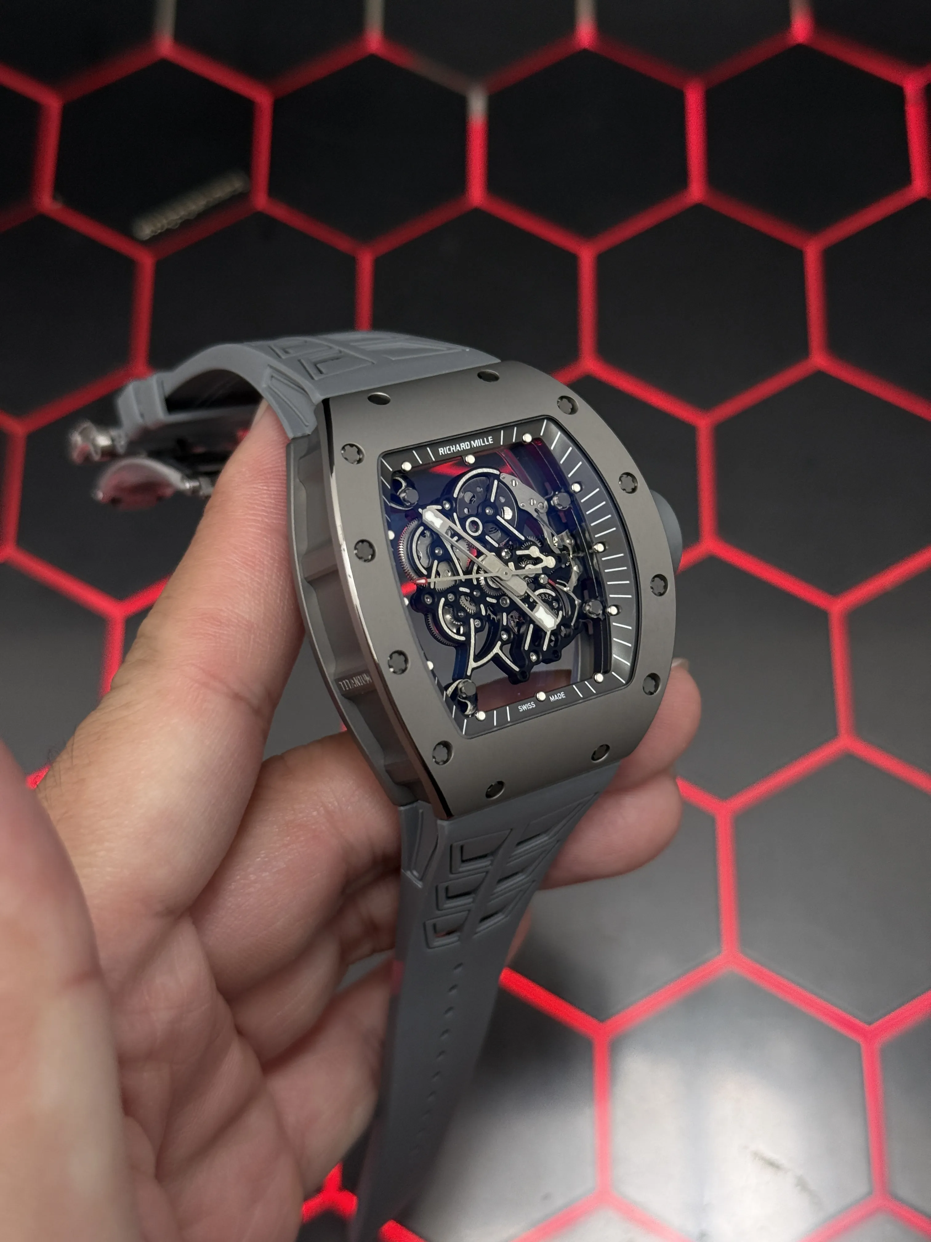 Richard Mille RM 055-Style Grey Openworked Dial Watch D641319533 — view 3