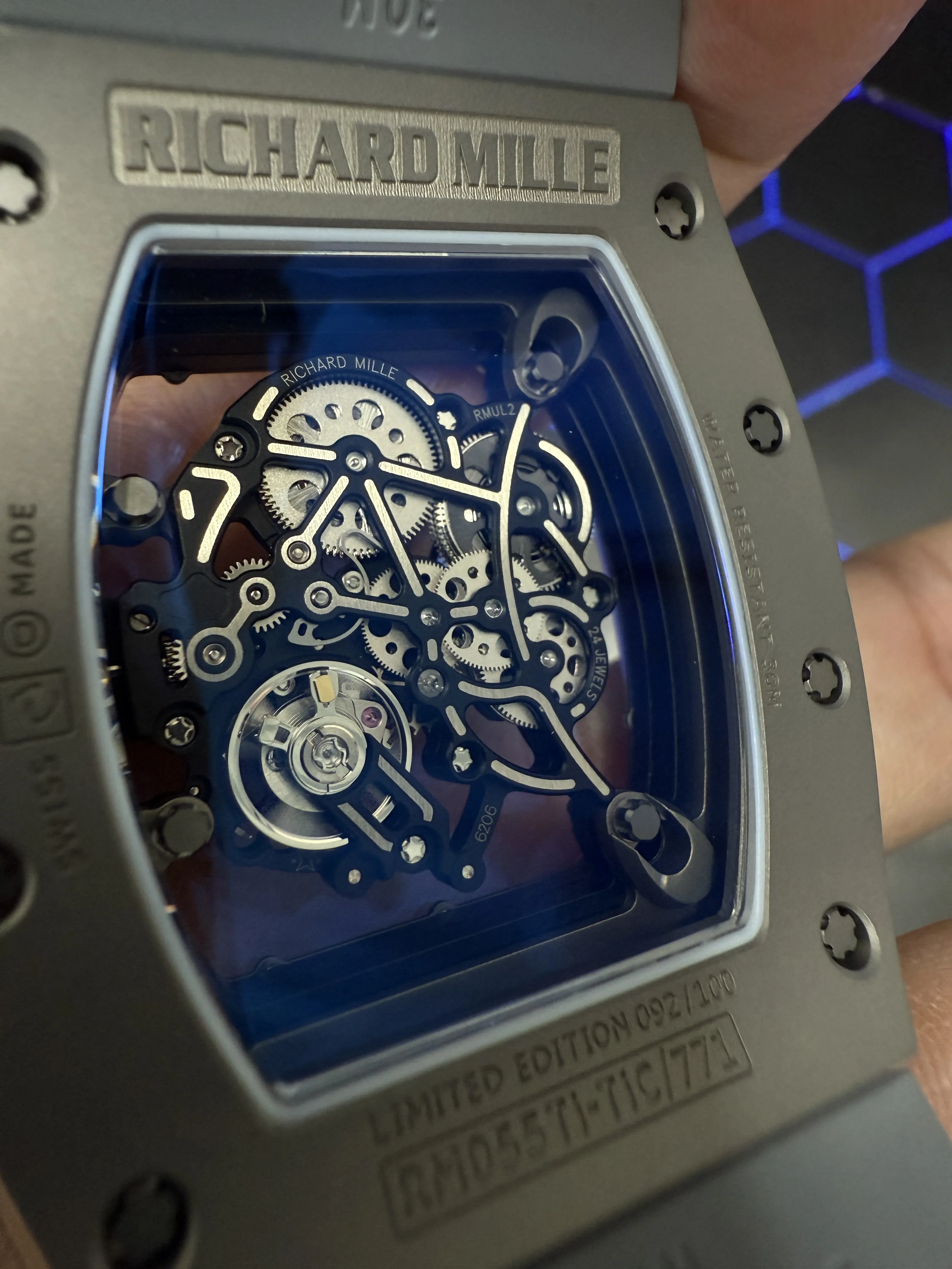Richard Mille RM 055-Style Grey Openworked Dial Watch D641319533 — view 11