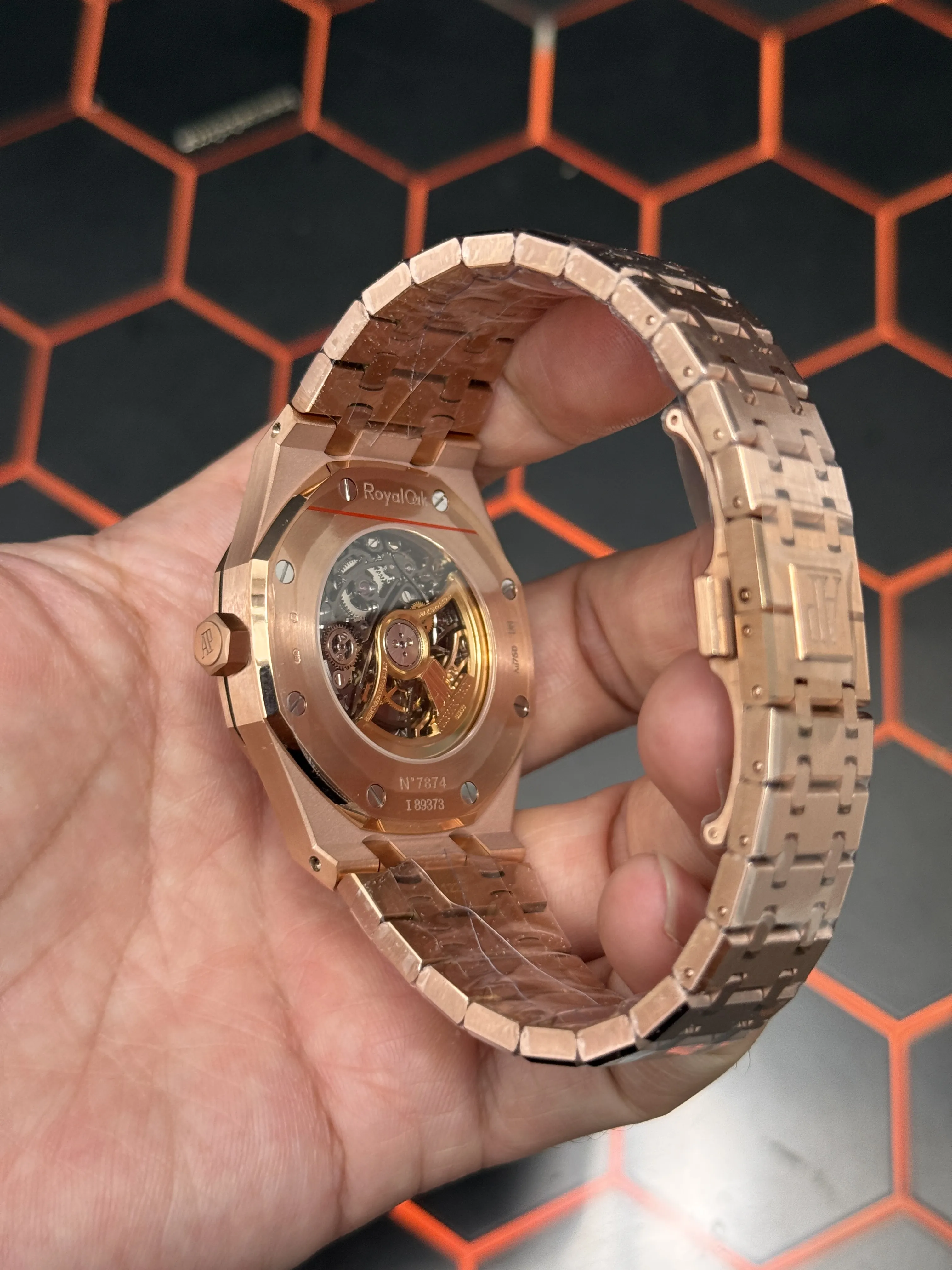 Audemars Piguet Royal Oak-Style Rose-Gold-Tone Openworked Watch D499519534 — view 7