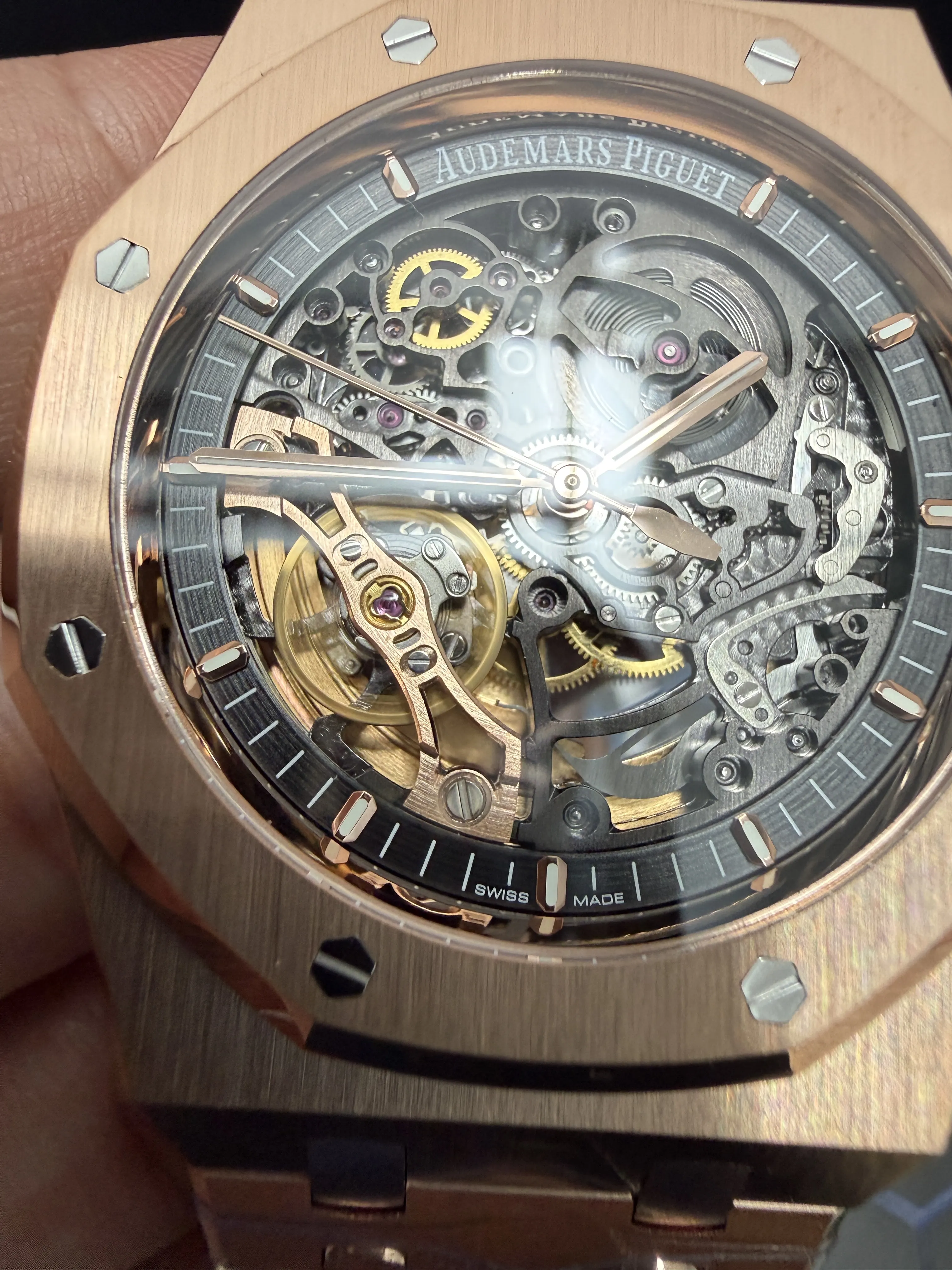 Audemars Piguet Royal Oak-Style Rose-Gold-Tone Openworked Watch D499519534 — view 8