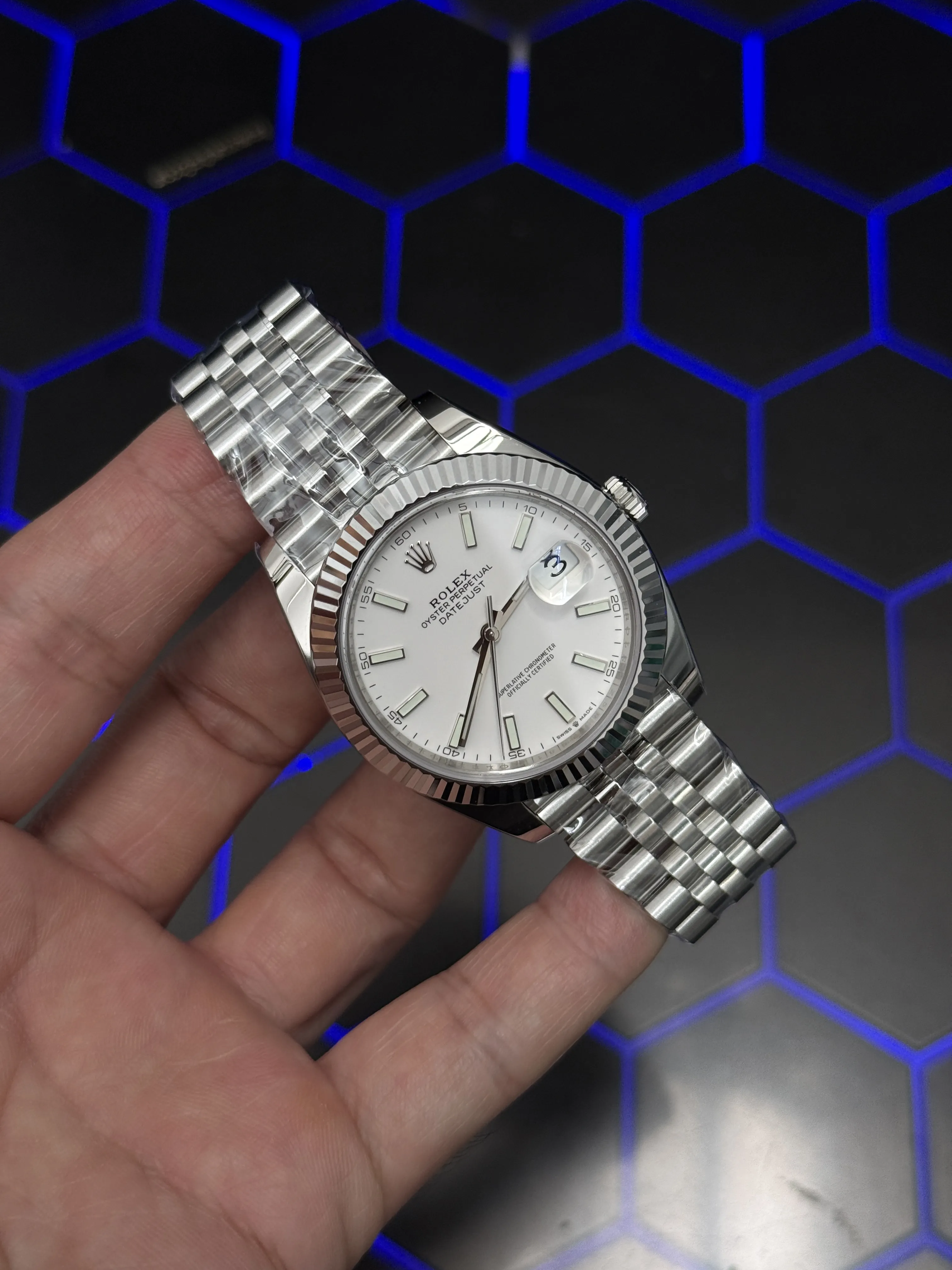 Rolex Datejust 41-Style Silver White Dial Jubilee Watch D391519535 — view 2