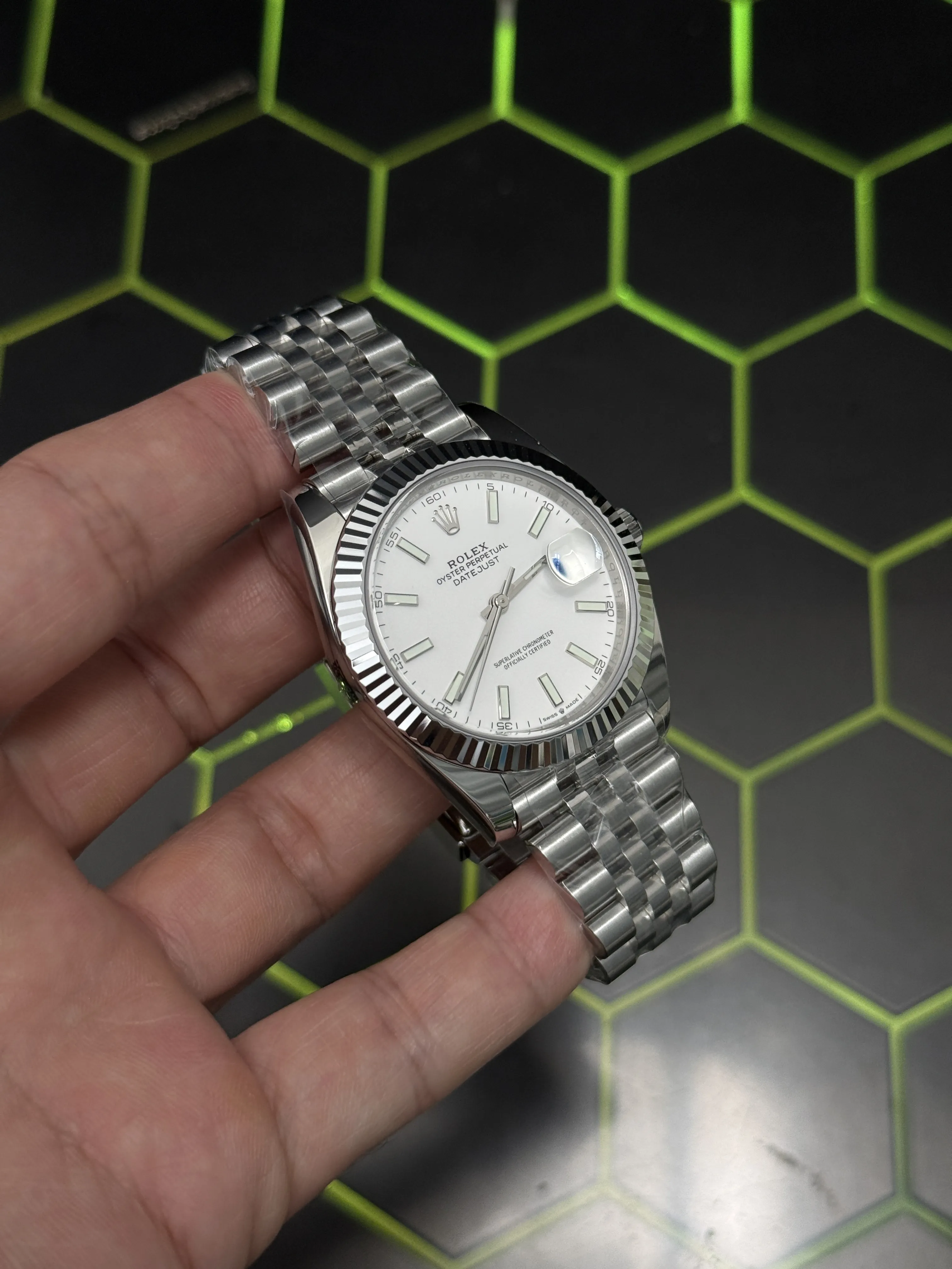 Rolex Datejust 41-Style Silver White Dial Jubilee Watch D391519535 — view 3