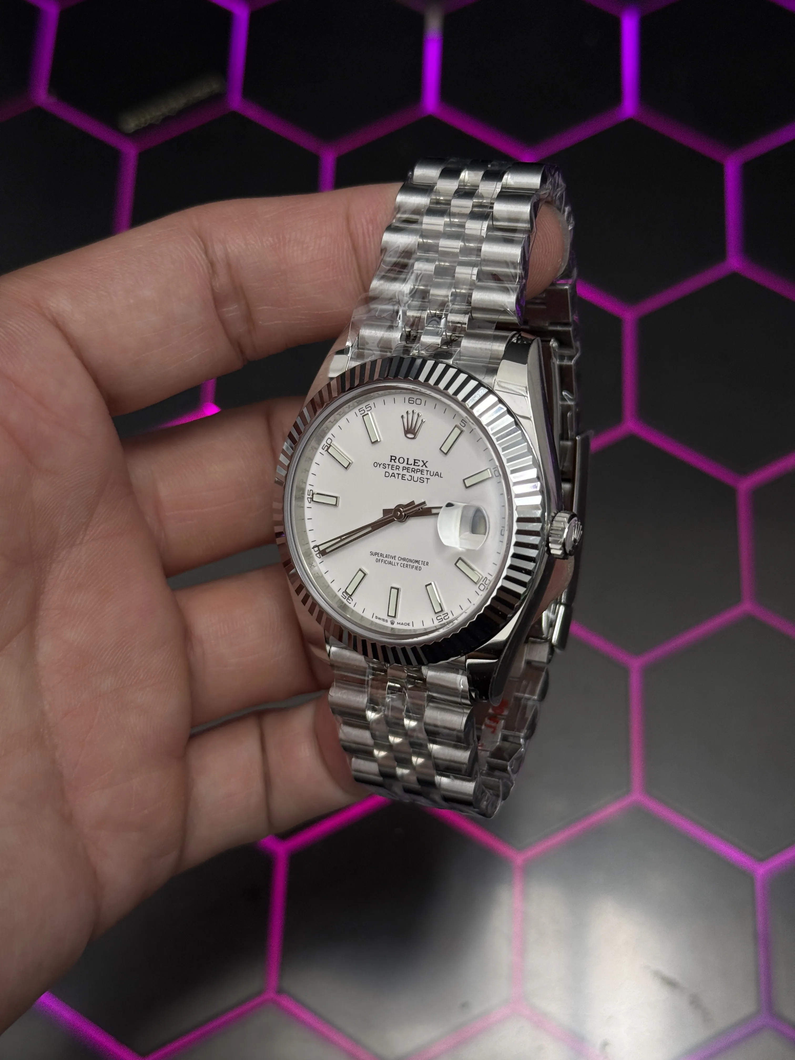 Rolex Datejust 41-Style Silver White Dial Jubilee Watch D391519535 — view 4