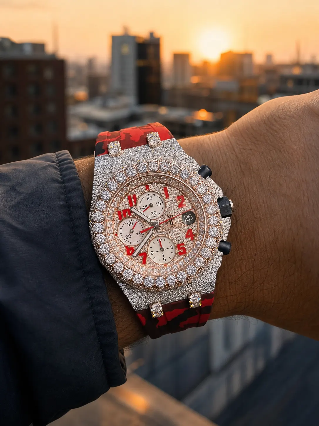 Royal Oak Offshore Pavé Dial Icedout Watch D877519243