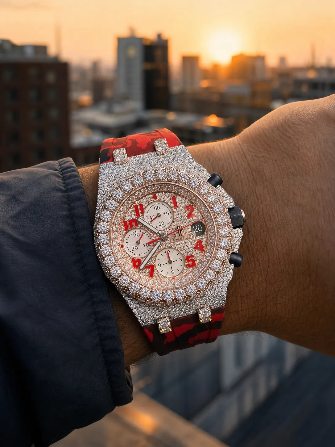 Royal Oak Offshore Pavé Dial Icedout Watch D877519243