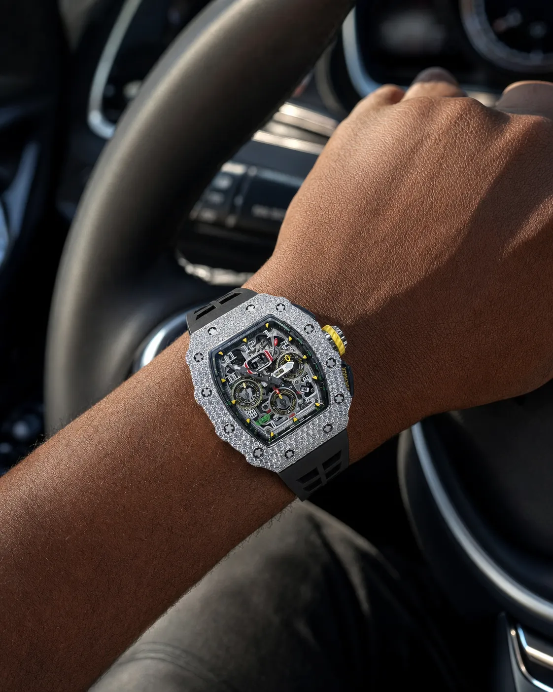 RM 011-03 Icedout Skeleton Dial Watch D877519246