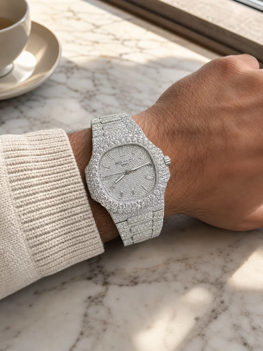 Nautilus 5711 Full Pavé Icedout Watch D1147519249