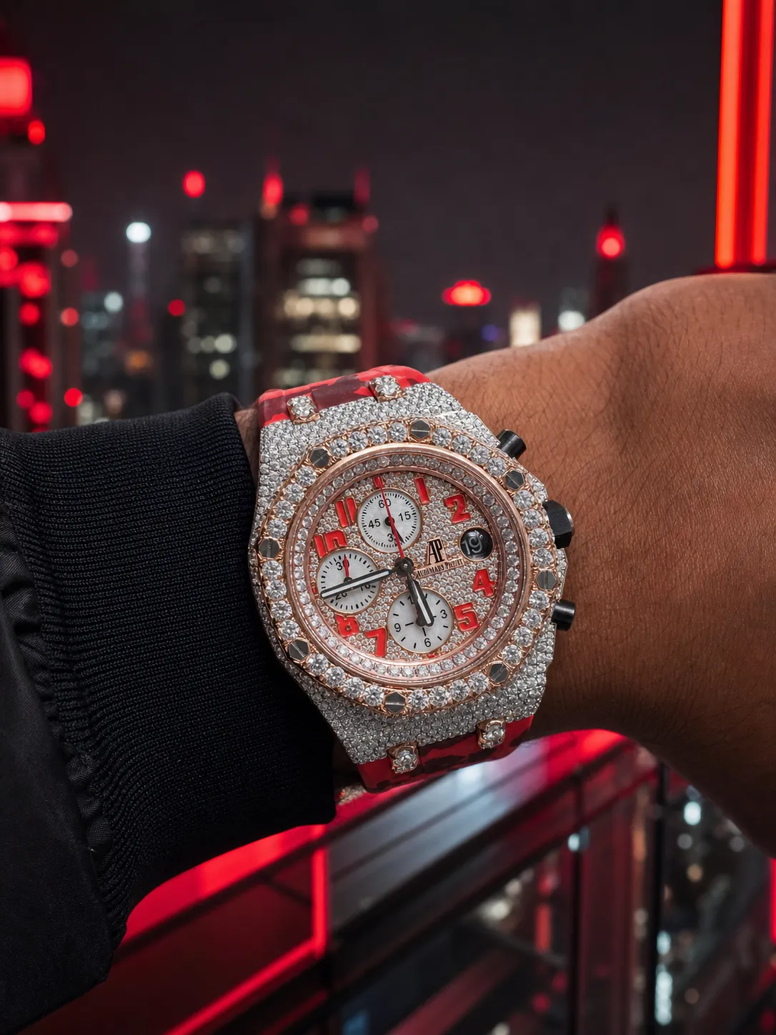 Royal Oak Offshore Icedout Chronograph with Camouflage Strap D877519262