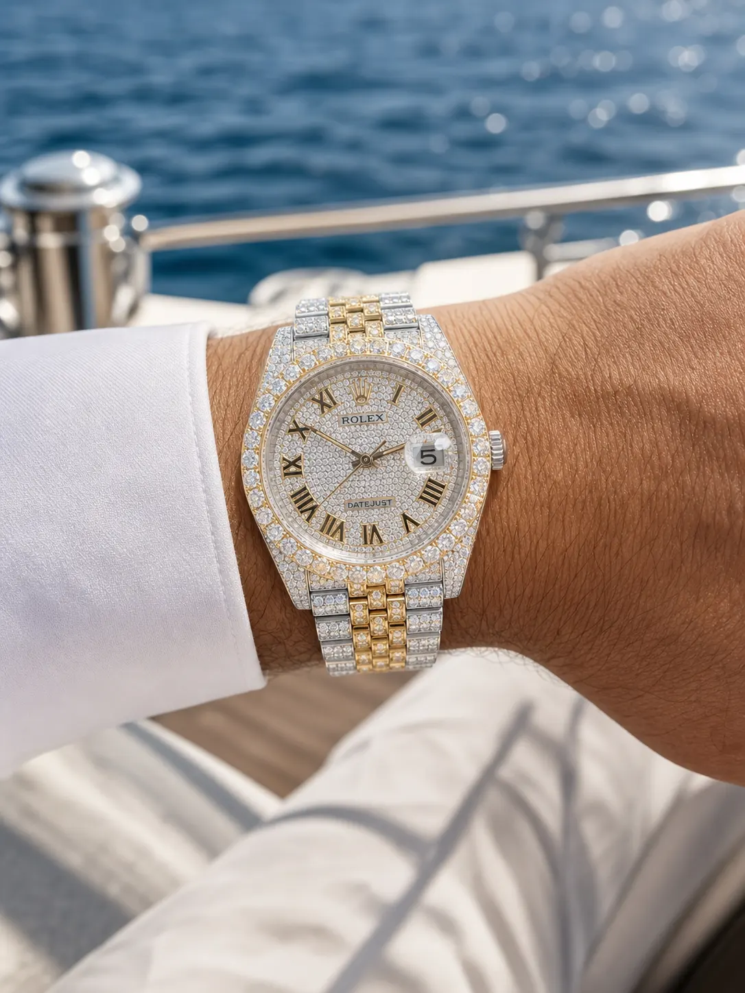 Datejust 41mm Icedout Watch with Roman Dial D1147519269