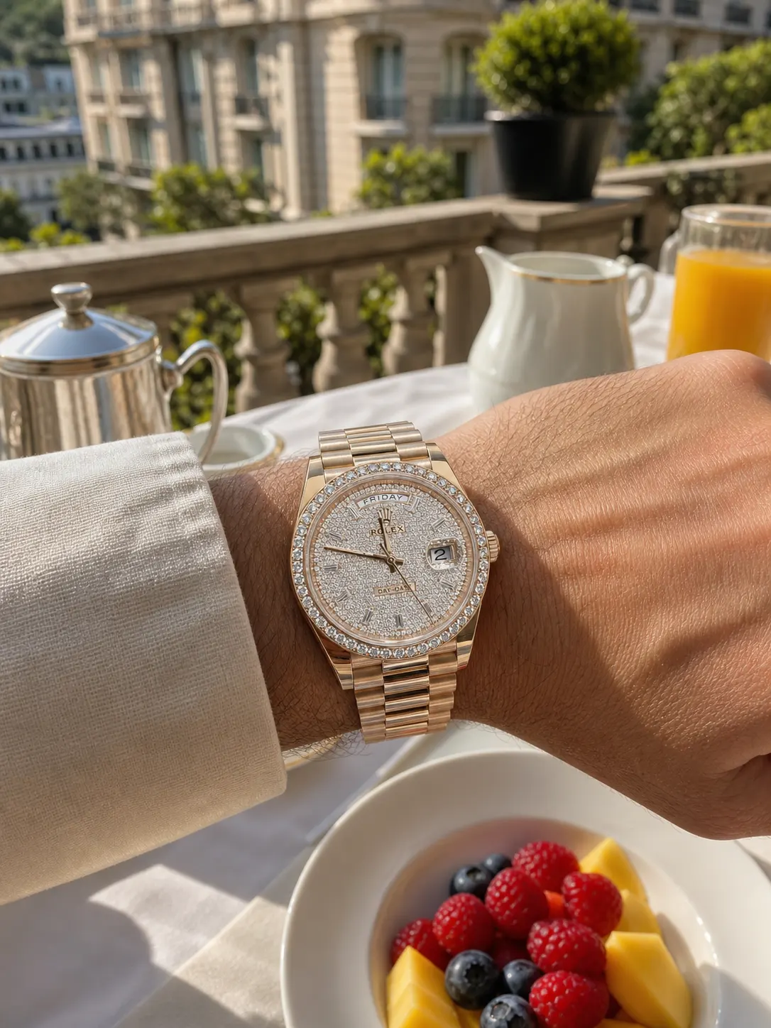 Day-Date 40mm Pavé Dial Icedout Watch D641319270