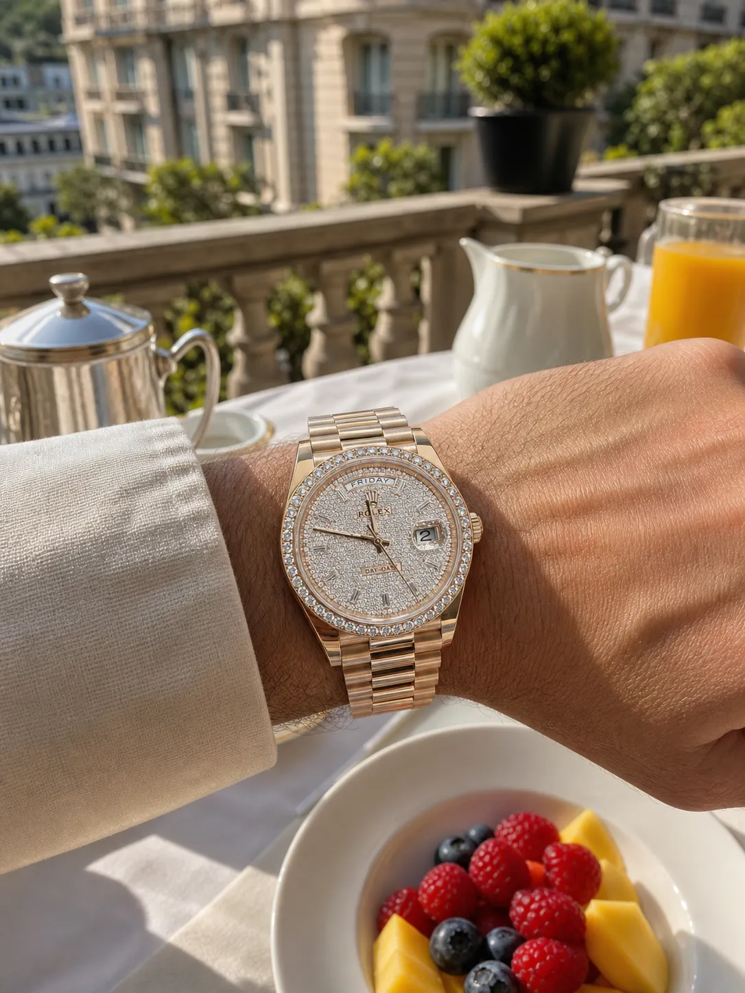 Day-Date 40mm Pavé Dial Icedout Watch D641319270