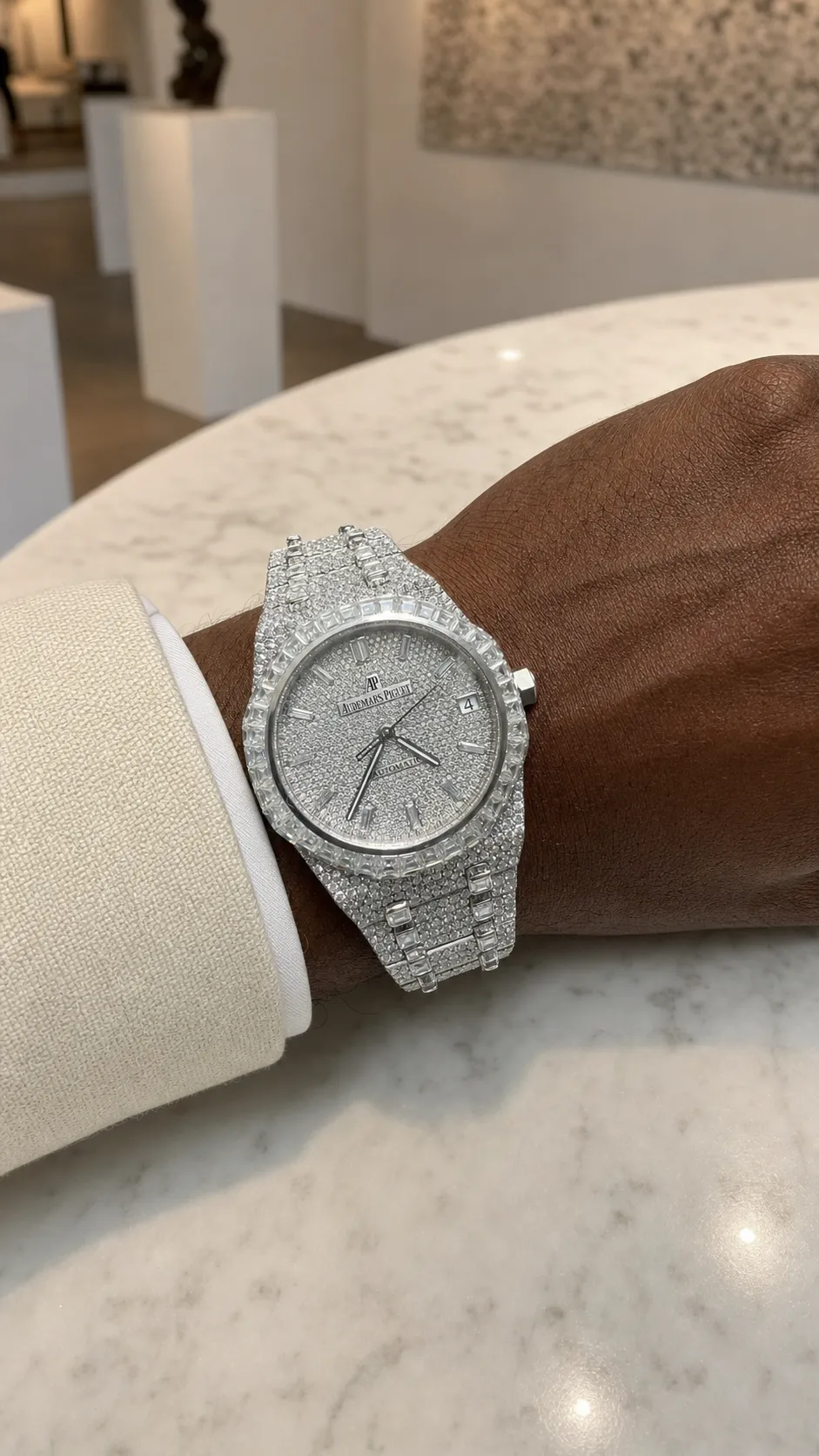 Royal Oak 15500 Icedout Pavé Dial Watch D2632519274