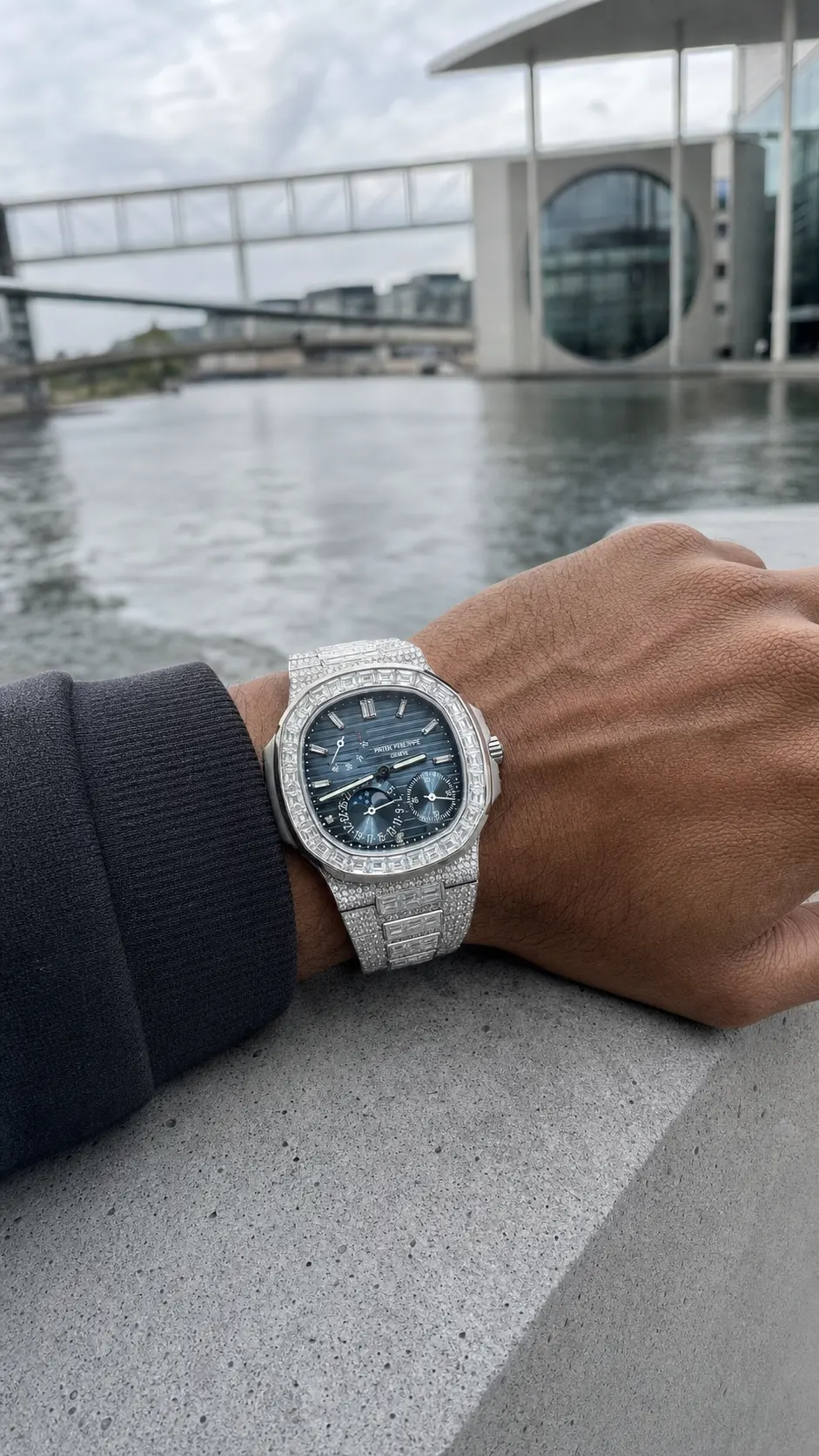 Nautilus 5712 Icedout Watch with Baguette Bezel D2362519275