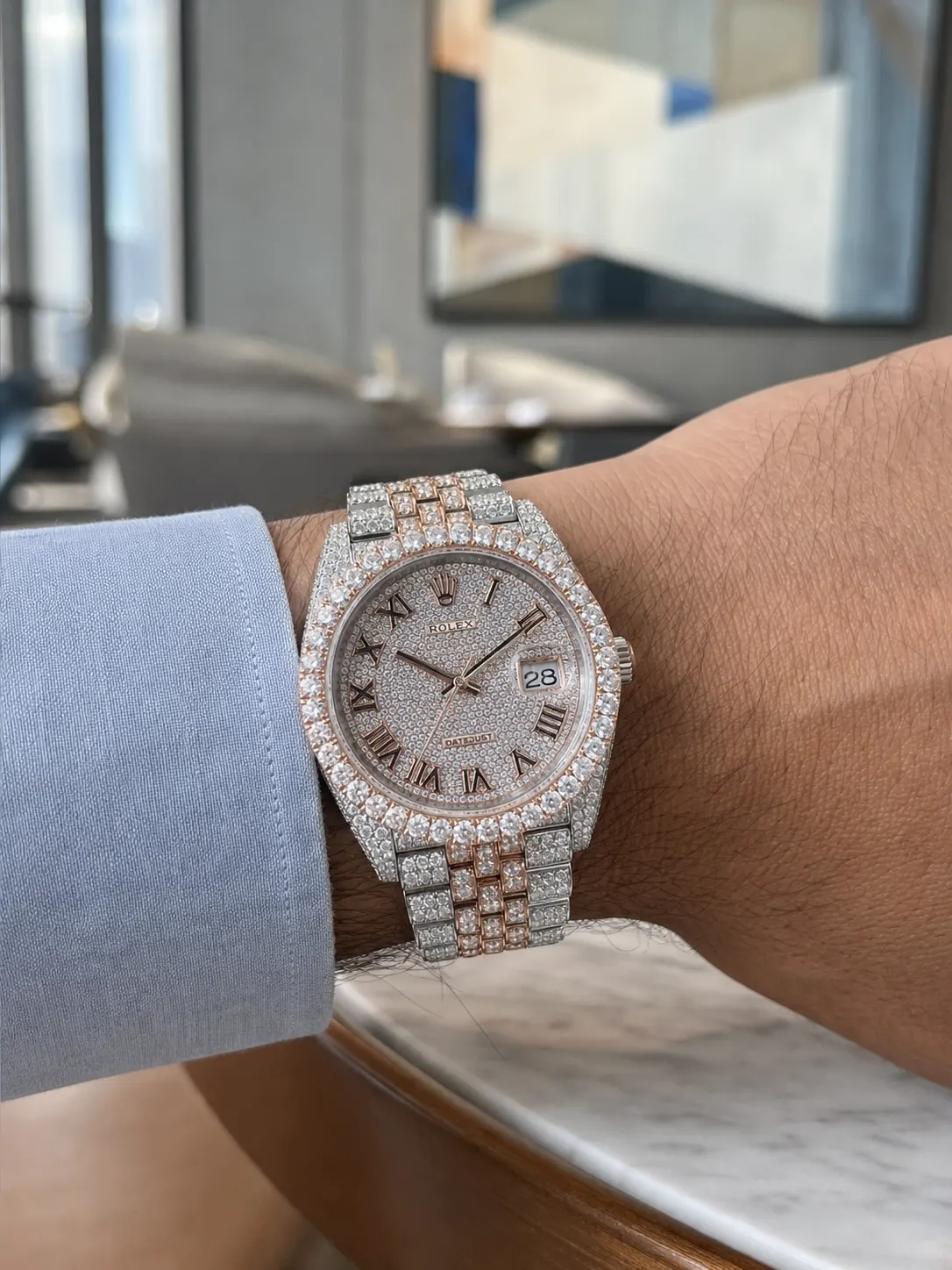Datejust 41mm Icedout Two-Tone Watch D1147519280