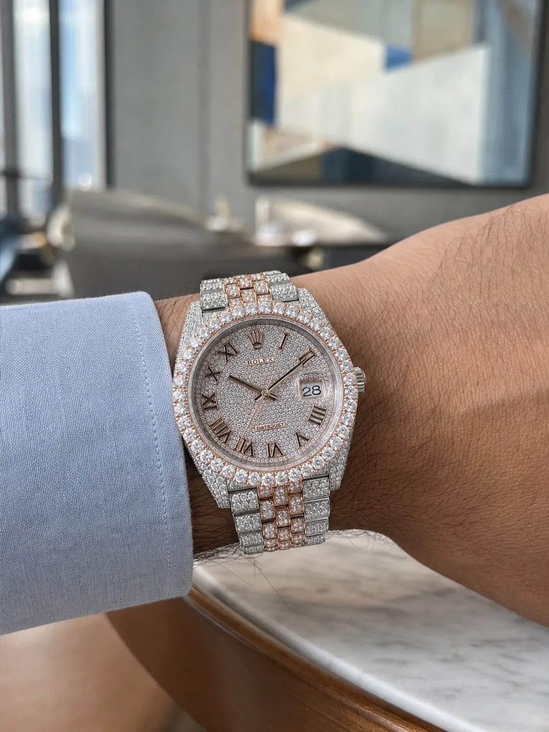 Datejust 41mm Icedout Two-Tone Watch D1147519280