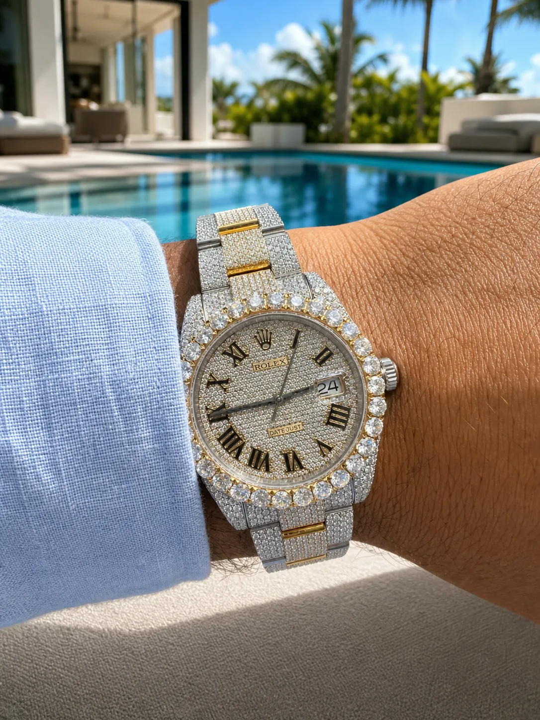 Datejust 41mm Icedout Two-Tone Watch D1147519284