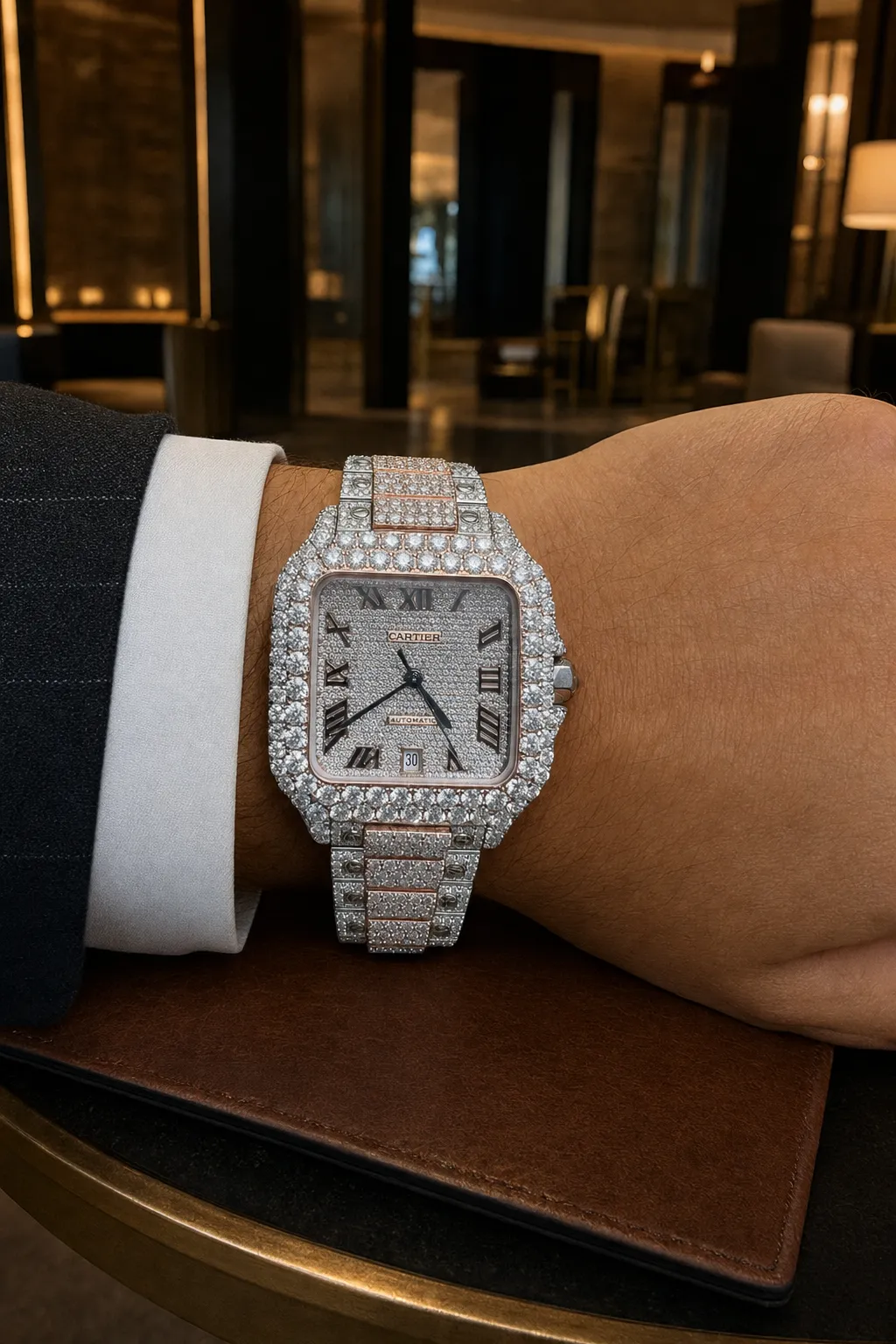 Santos de Cartier Icedout Watch 40mm D1147519285