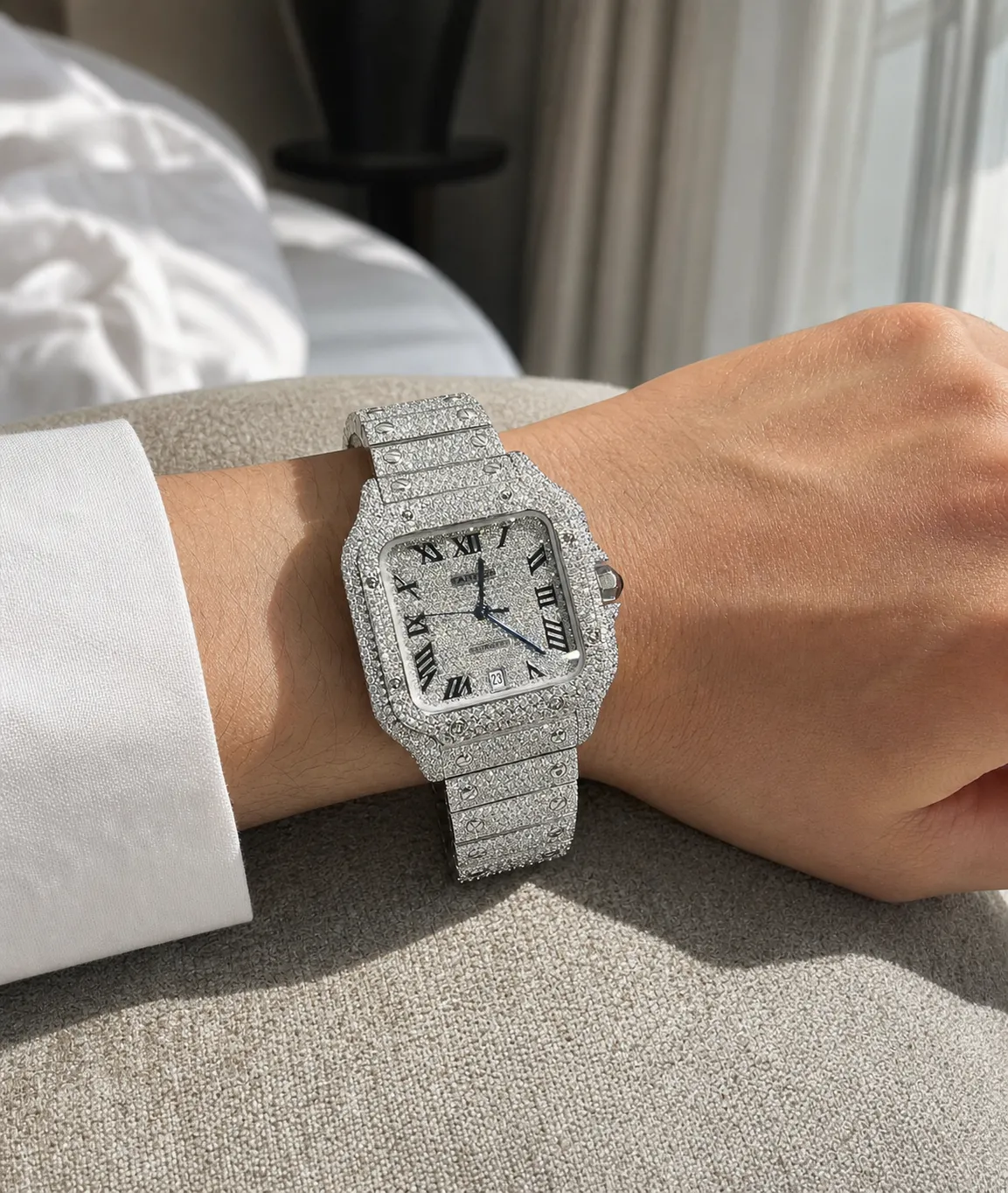 Santos Pavé Diamond Icedout Watch D1147519307