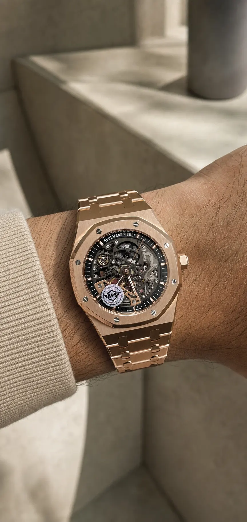 Royal Oak Skeleton Dial Rose Gold Watch D444219325