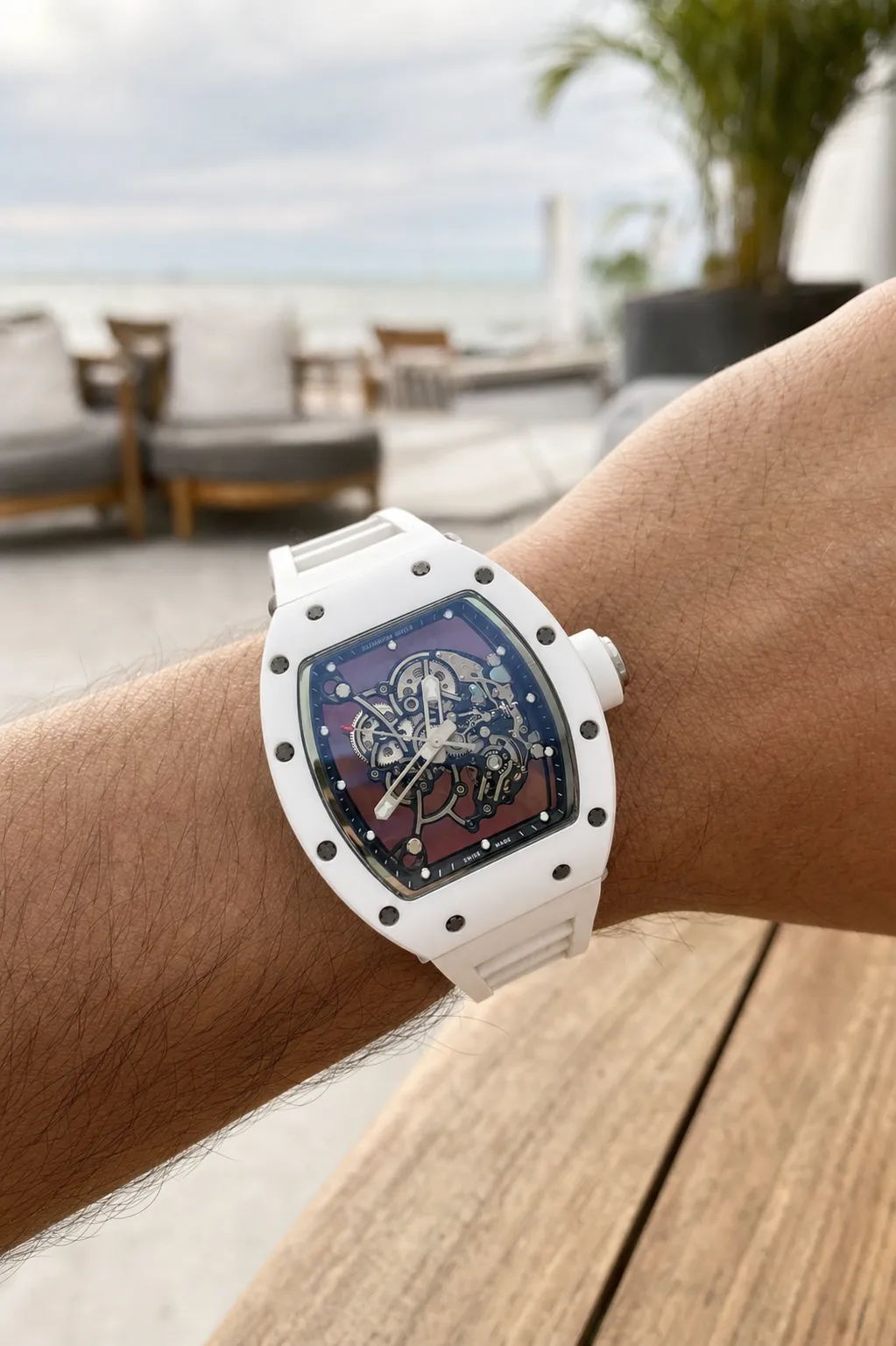 RM055 Skeleton Dial Ceramic Watch D661519343