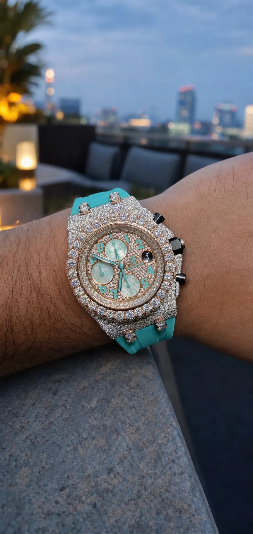 Royal Oak Offshore Pavé Dial Icedout Watch D877519344