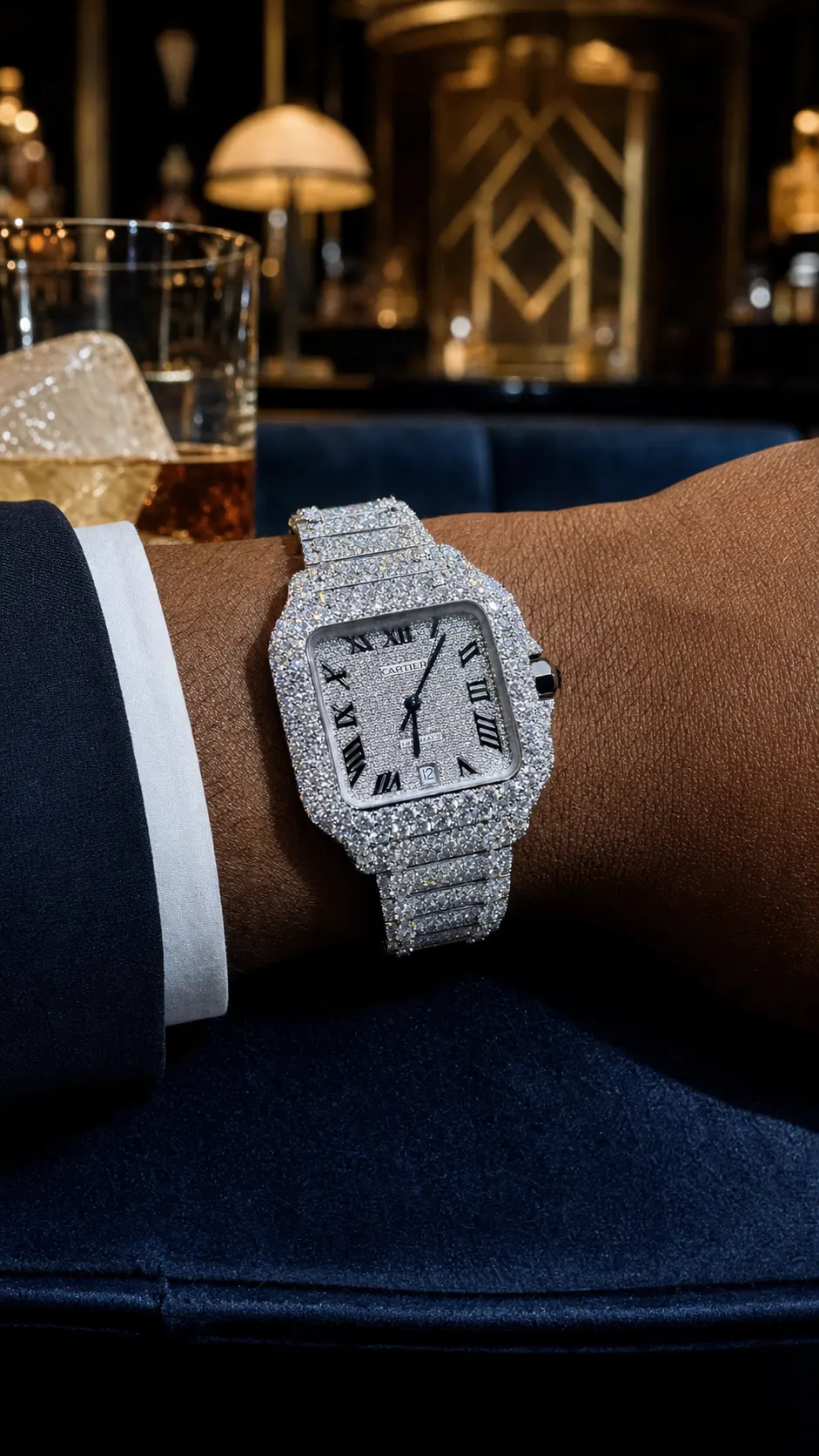 Santos de Cartier Icedout Pavé Watch D1147519348