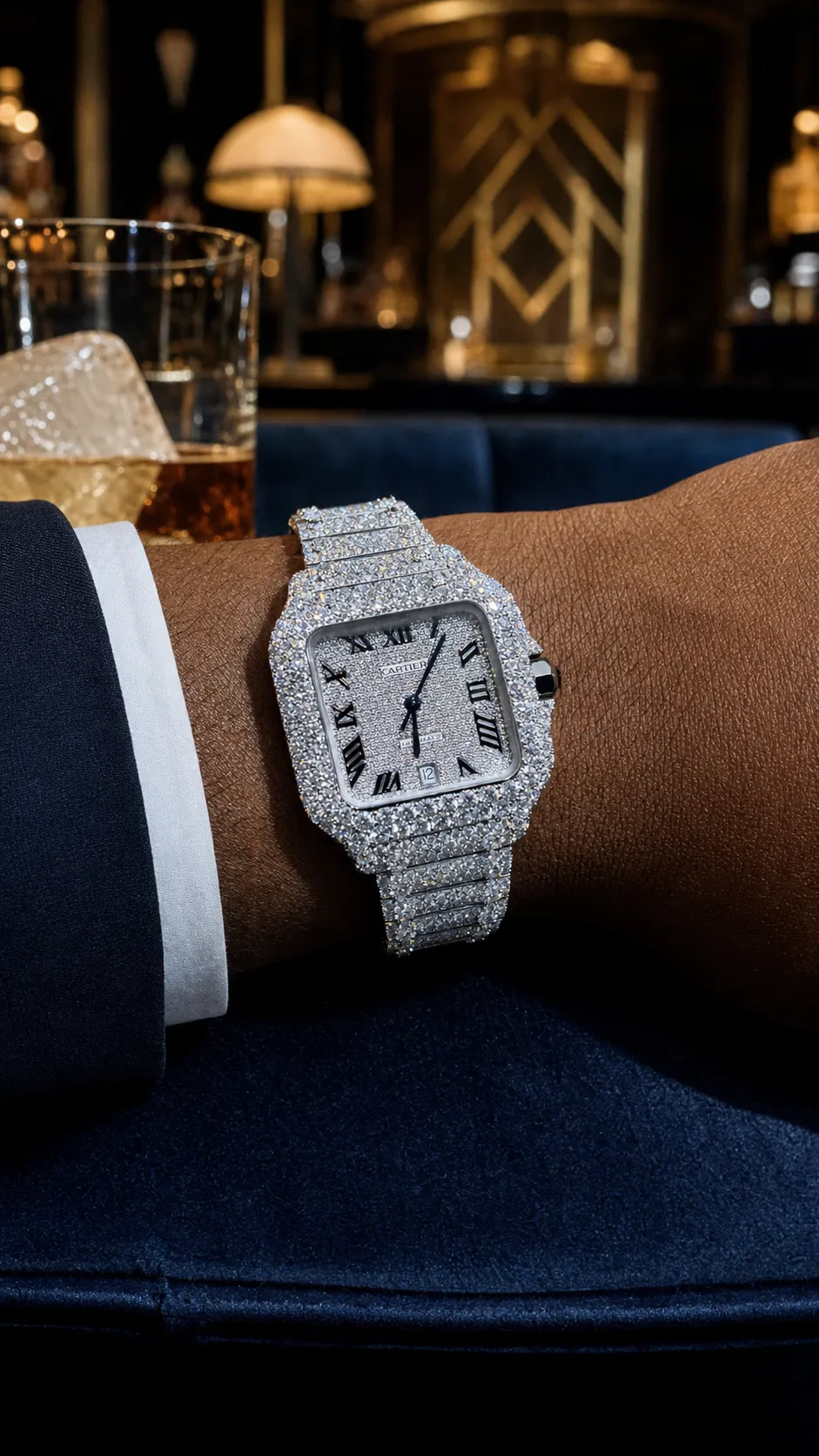 Santos de Cartier Icedout Pavé Watch D1147519348