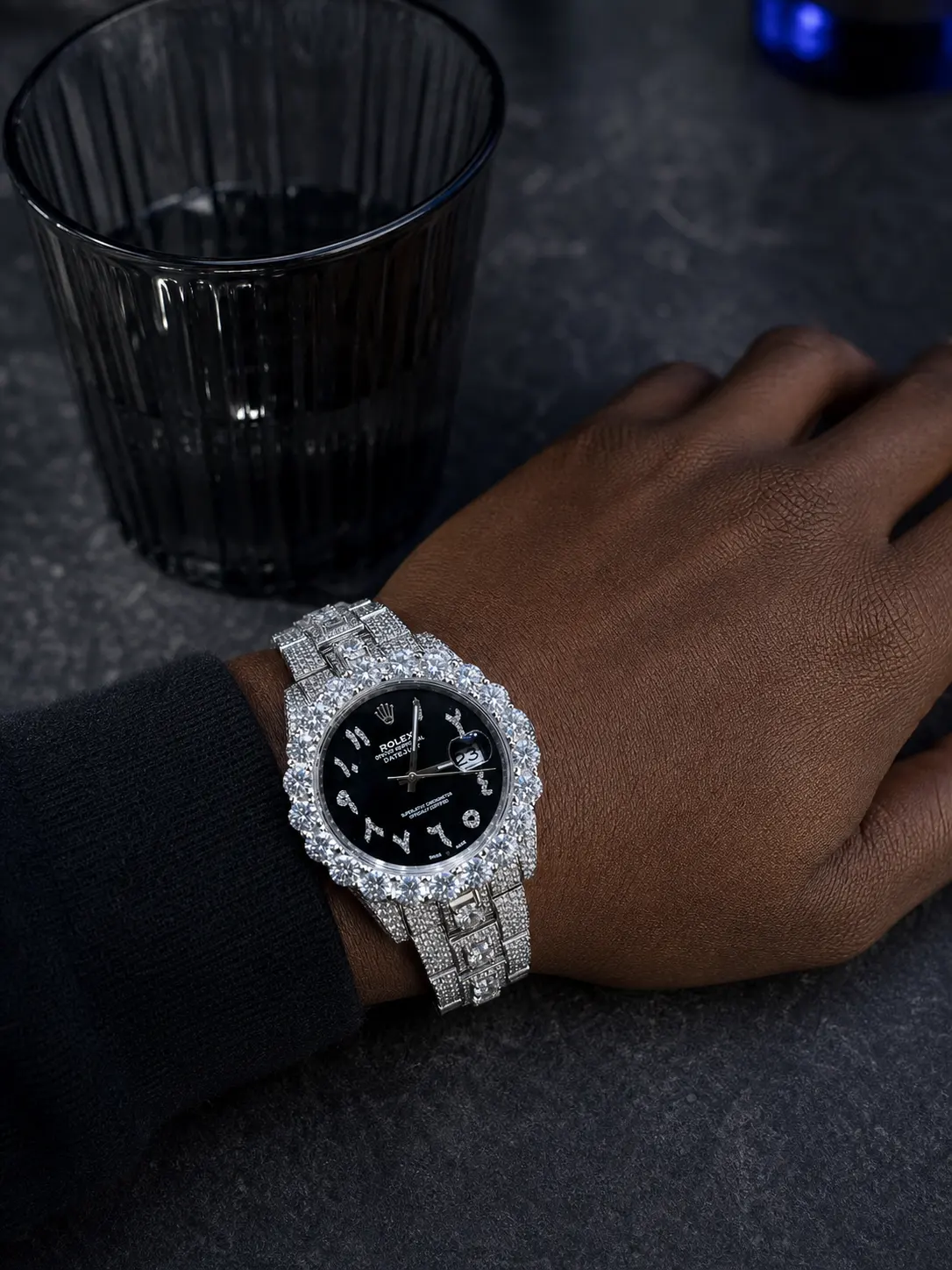 Datejust Icedout Watch with Arabic Dial D1147519351