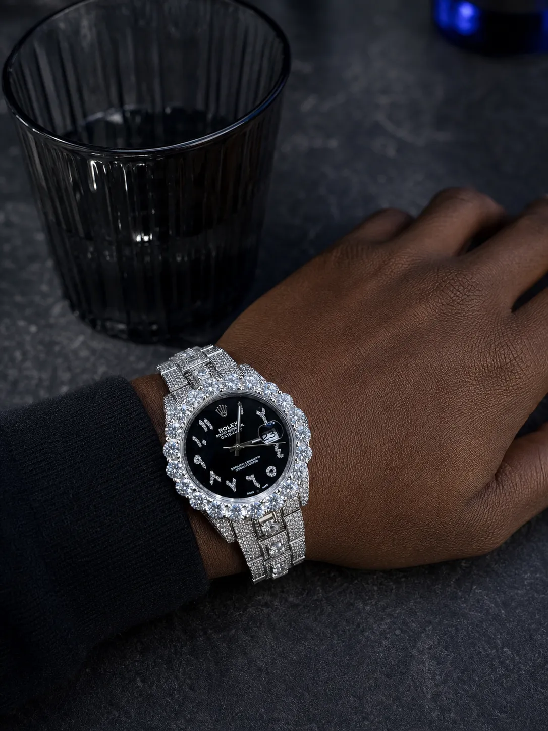 Datejust Icedout Watch with Arabic Dial D1147519351